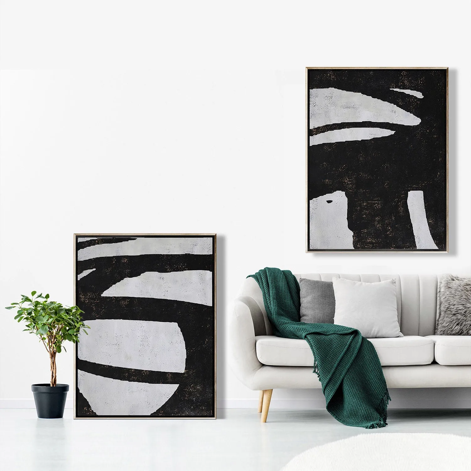 Set of 2 Minimalist Abstract Painting P87