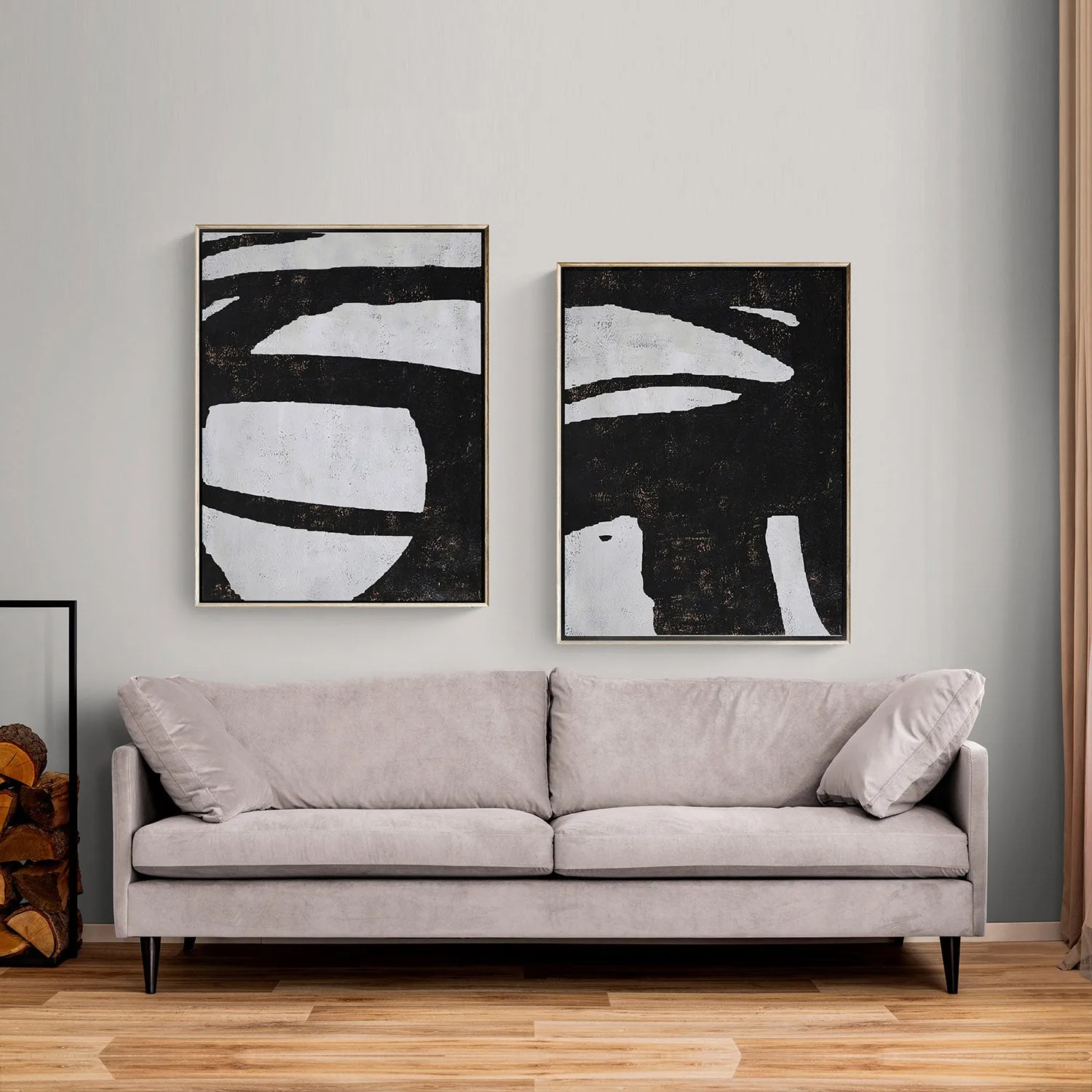 Set of 2 Minimalist Abstract Painting P87