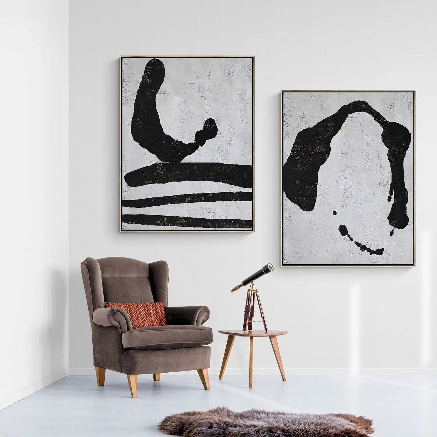 Set of 2 Minimalist Abstract Painting P88
