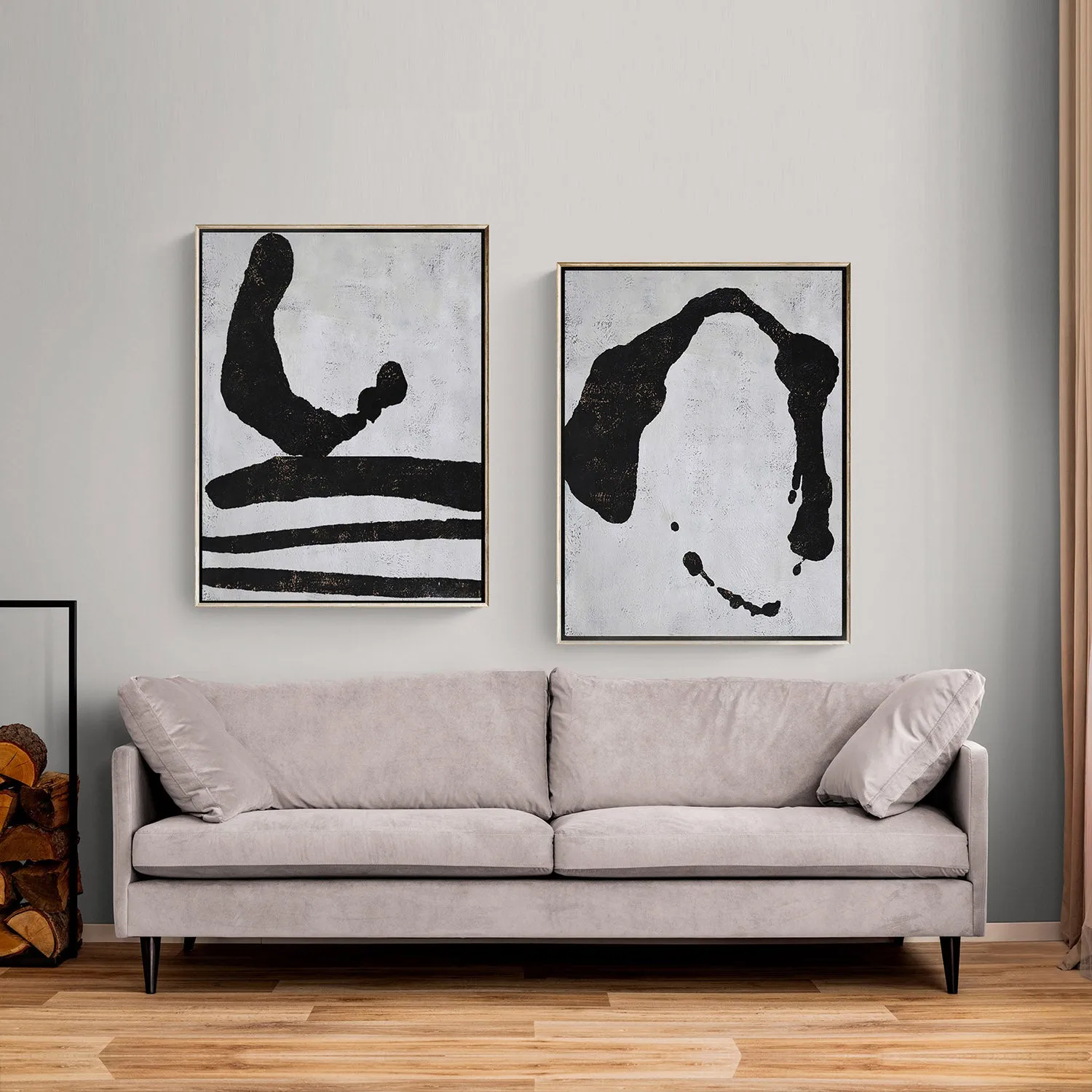 Set of 2 Minimalist Abstract Painting P88