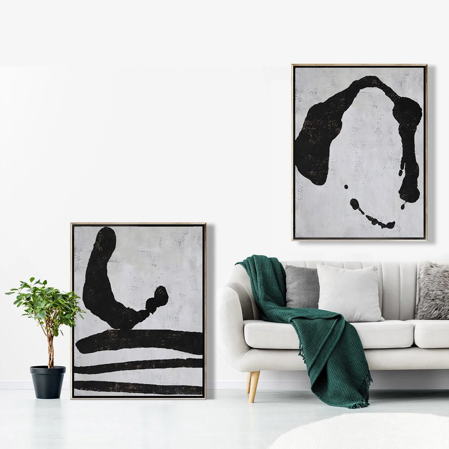 Set of 2 Minimalist Abstract Painting P88
