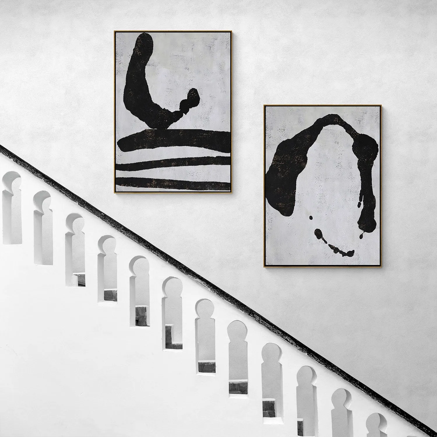 Set of 2 Minimalist Abstract Painting P88