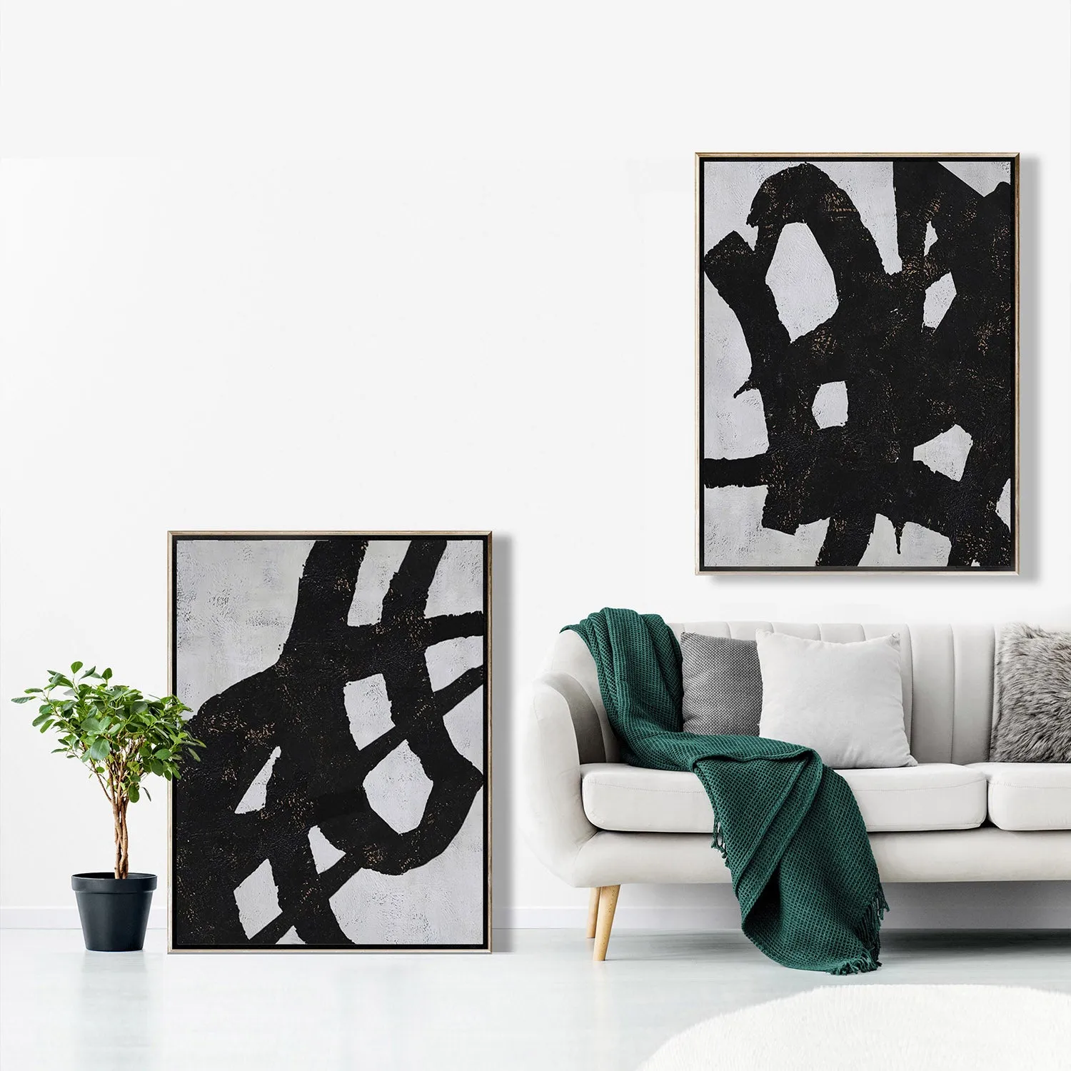 Set of 2 Minimalist Abstract Painting P96