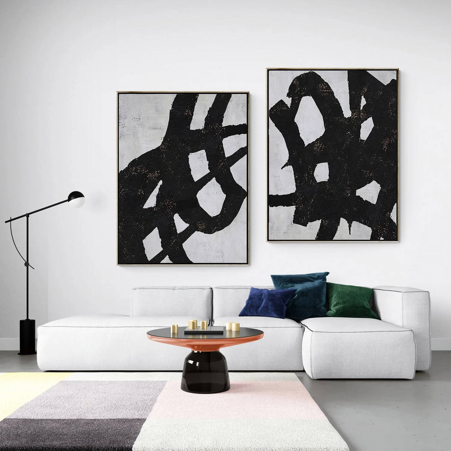 Set of 2 Minimalist Abstract Painting P96