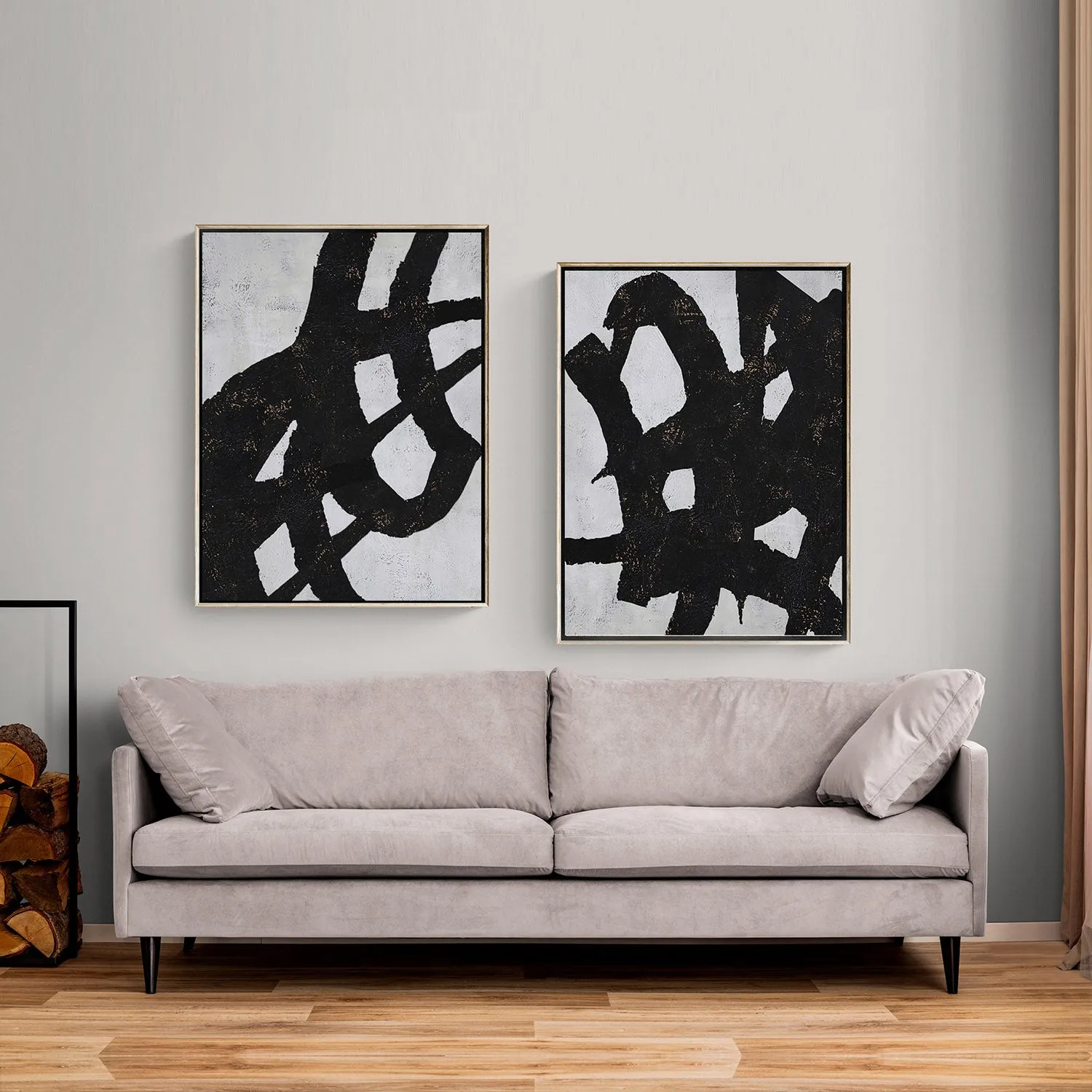 Set of 2 Minimalist Abstract Painting P96