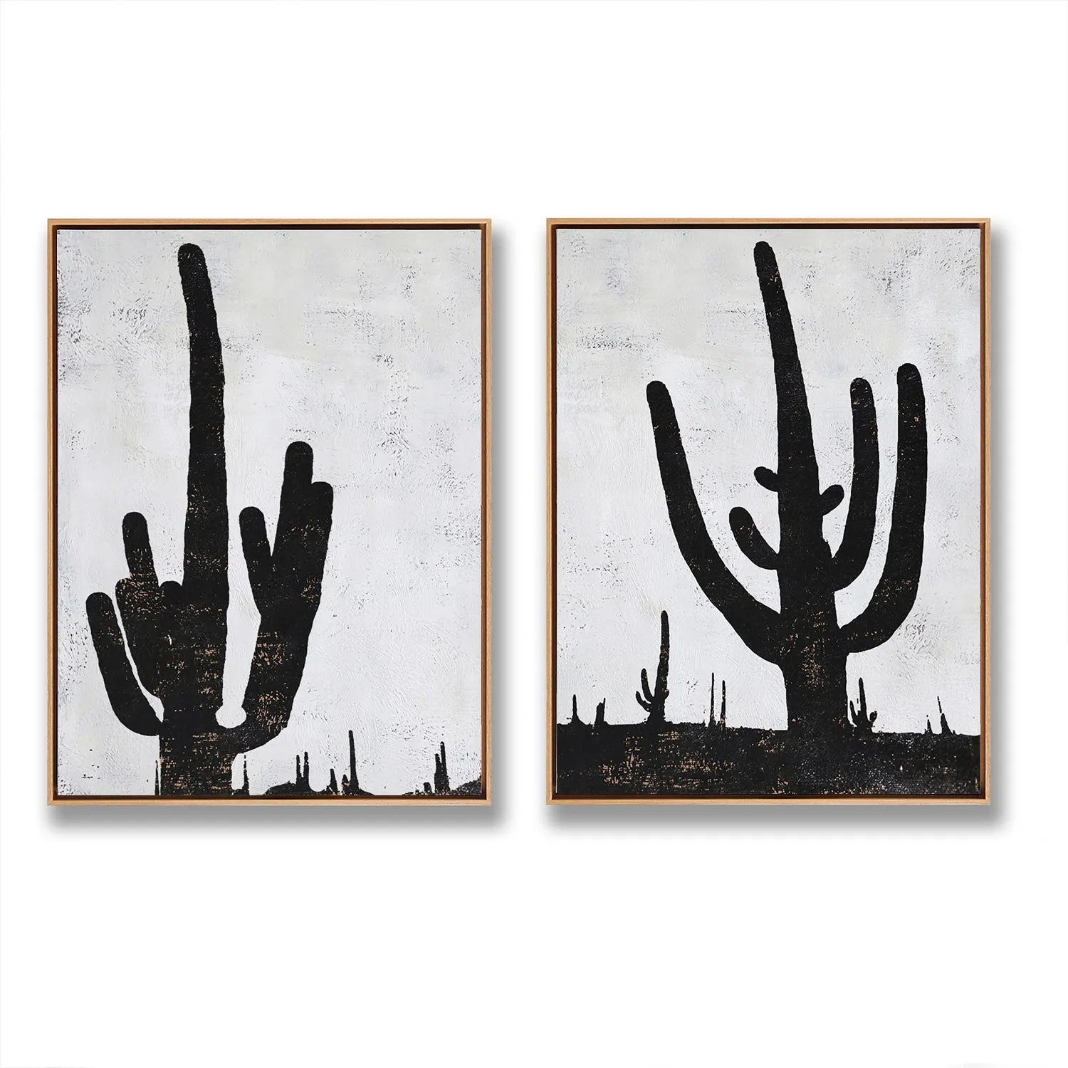 Set of 2 Minimalist cactus Art P104