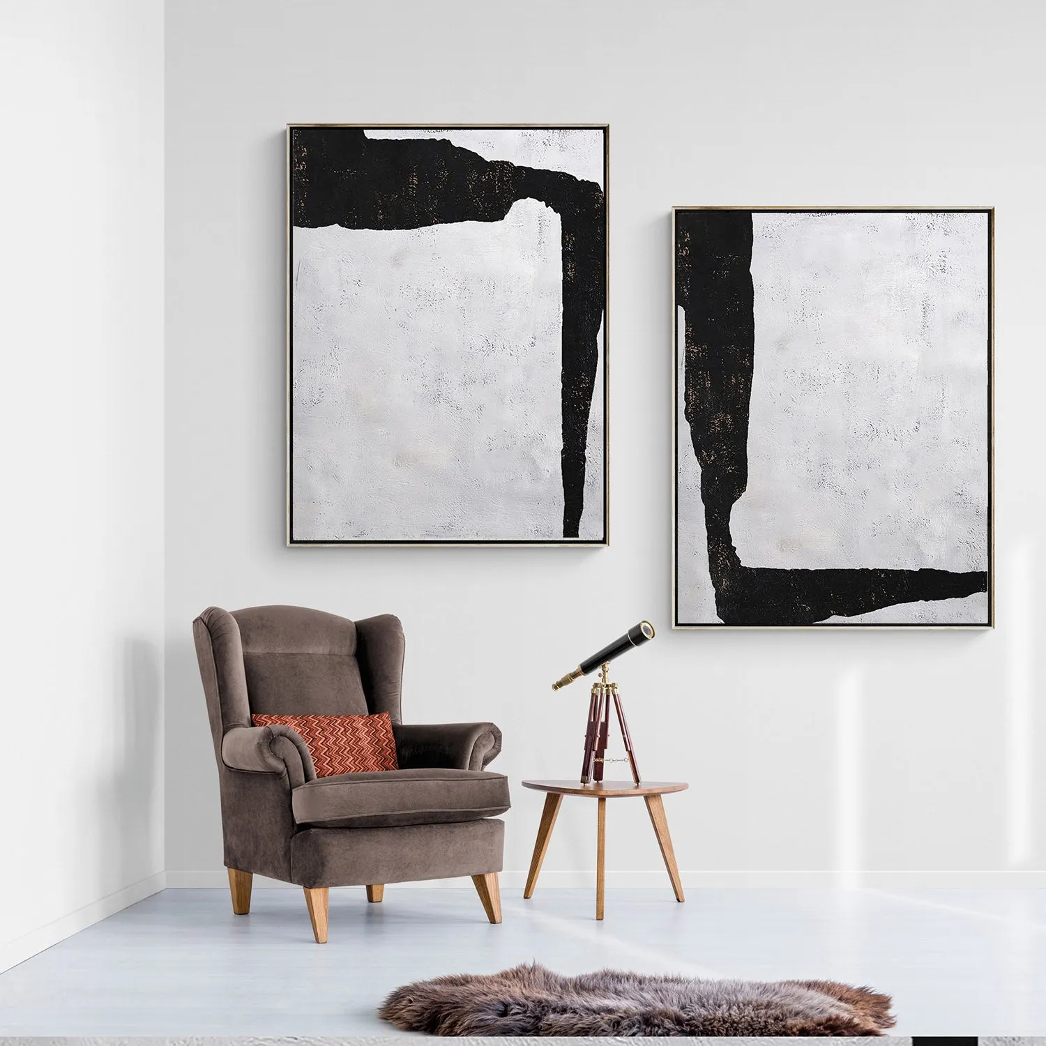 Set of 2 Minimalist Geometric Art P117