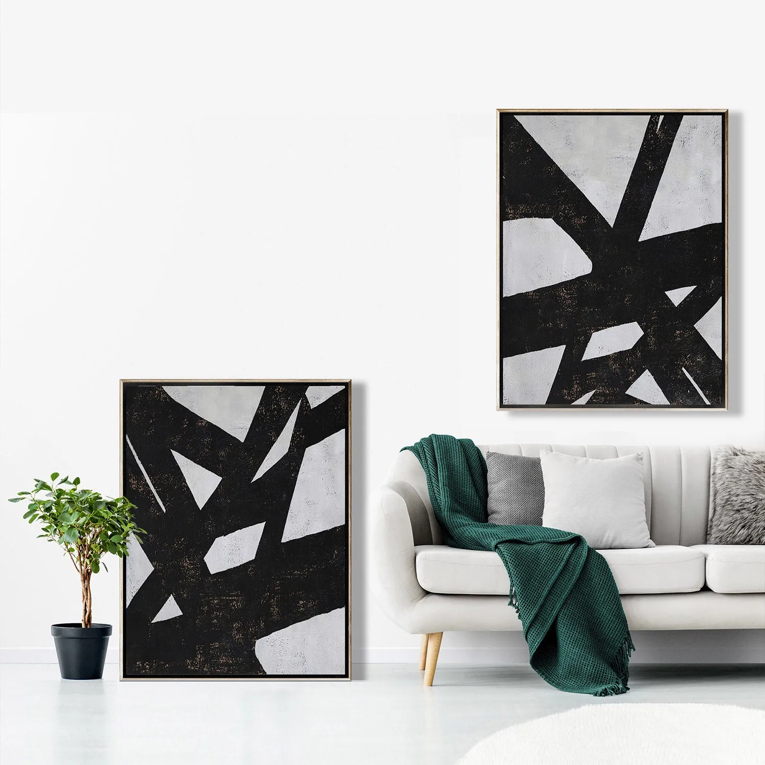 Set of 2 Minimalist Geometric Art P25
