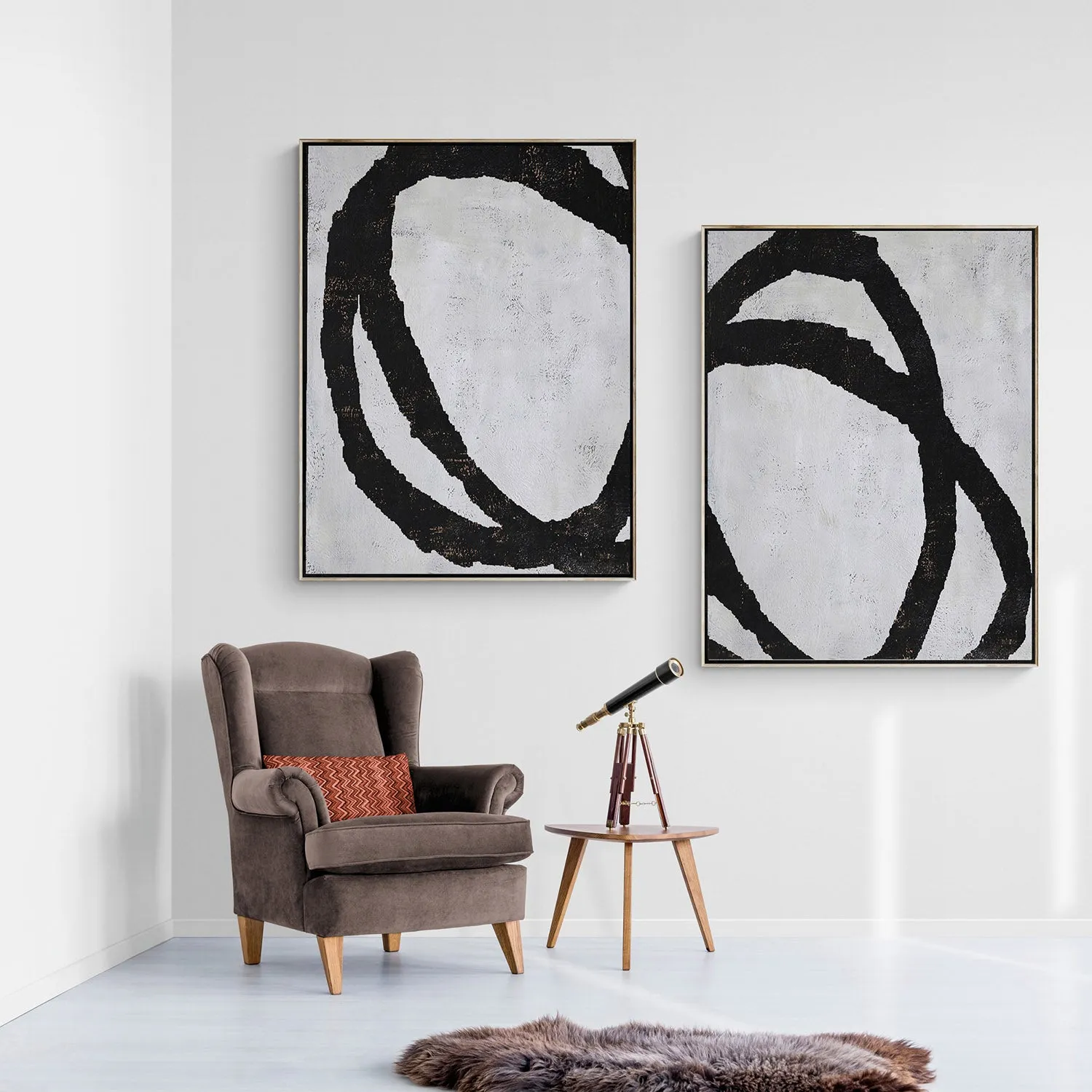 Set of 2 Minimalist Geometric Art P32