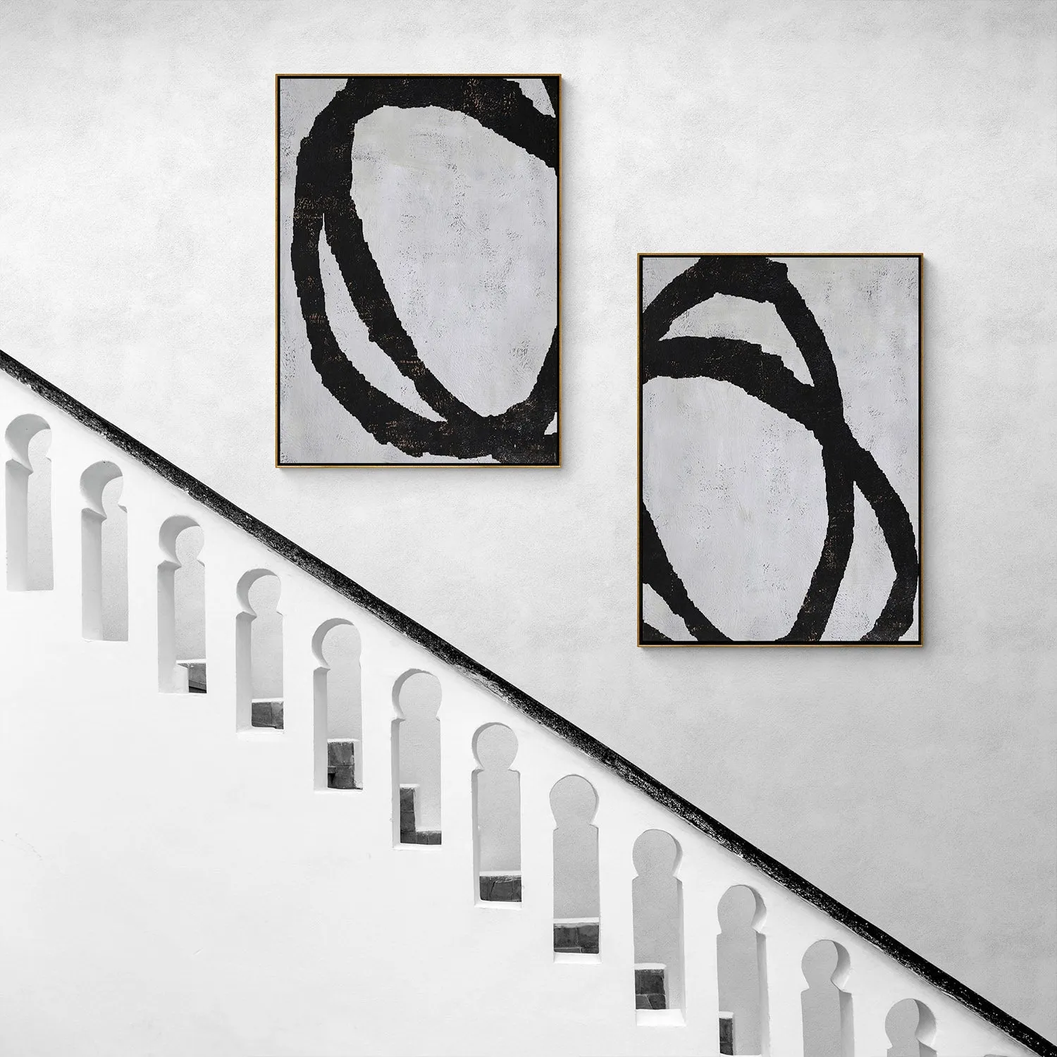Set of 2 Minimalist Geometric Art P32