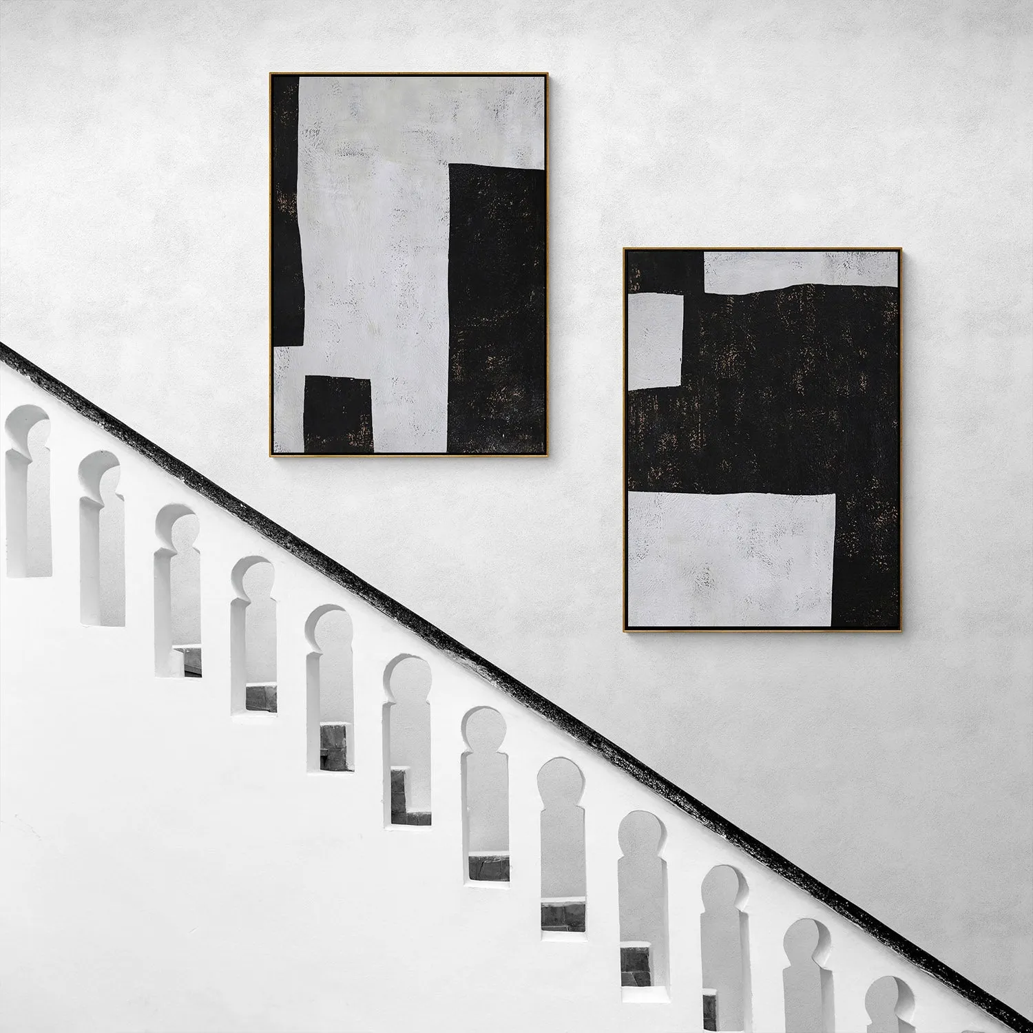 Set of 2 Minimalist Geometric Art P35
