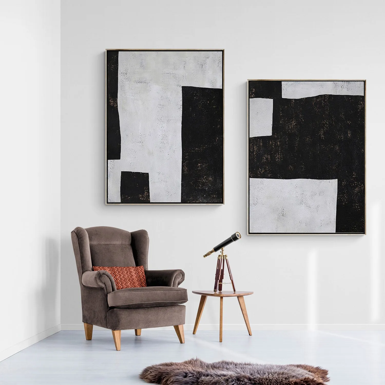 Set of 2 Minimalist Geometric Art P35