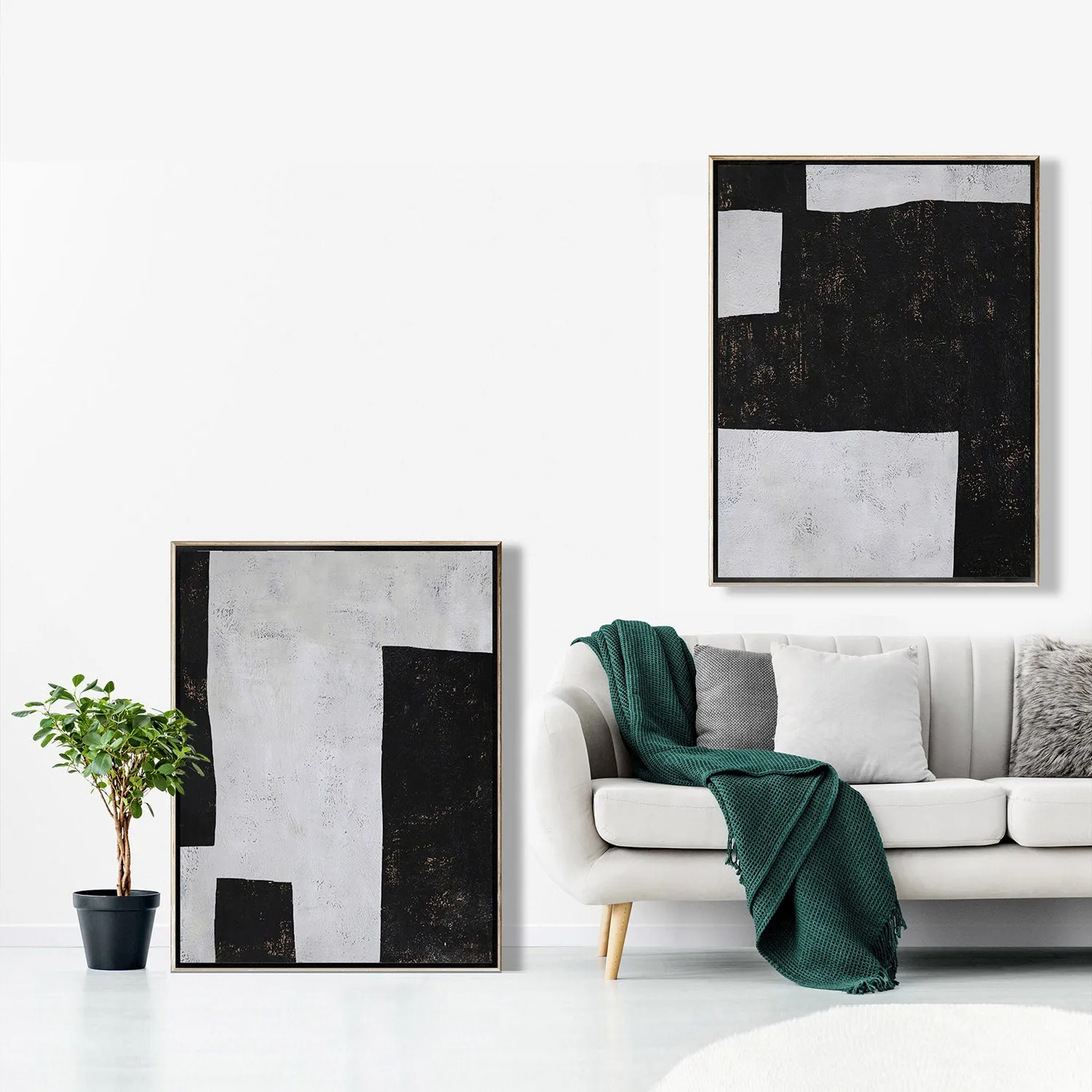 Set of 2 Minimalist Geometric Art P35