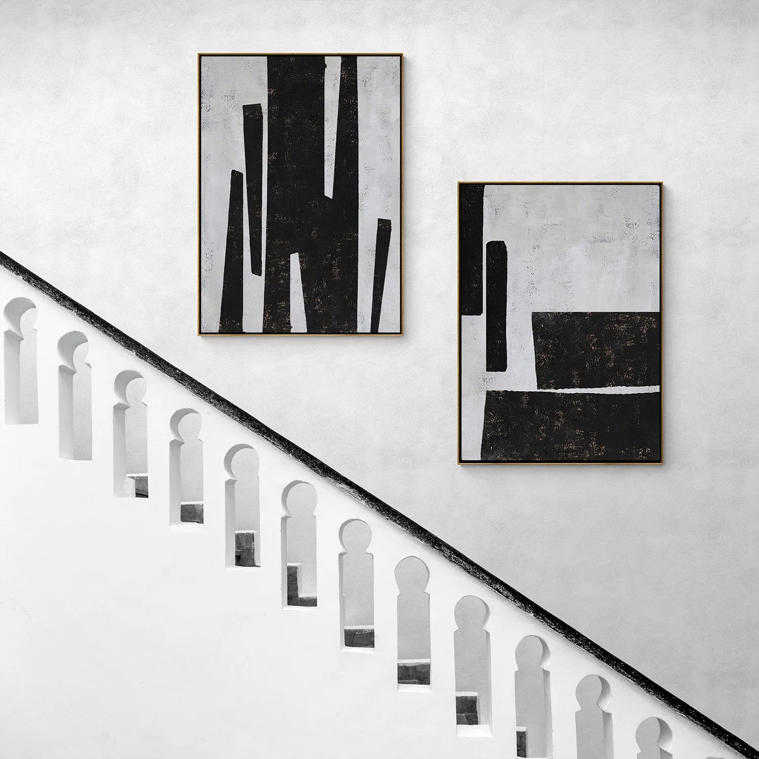 Set of 2 Minimalist Geometric Art P37