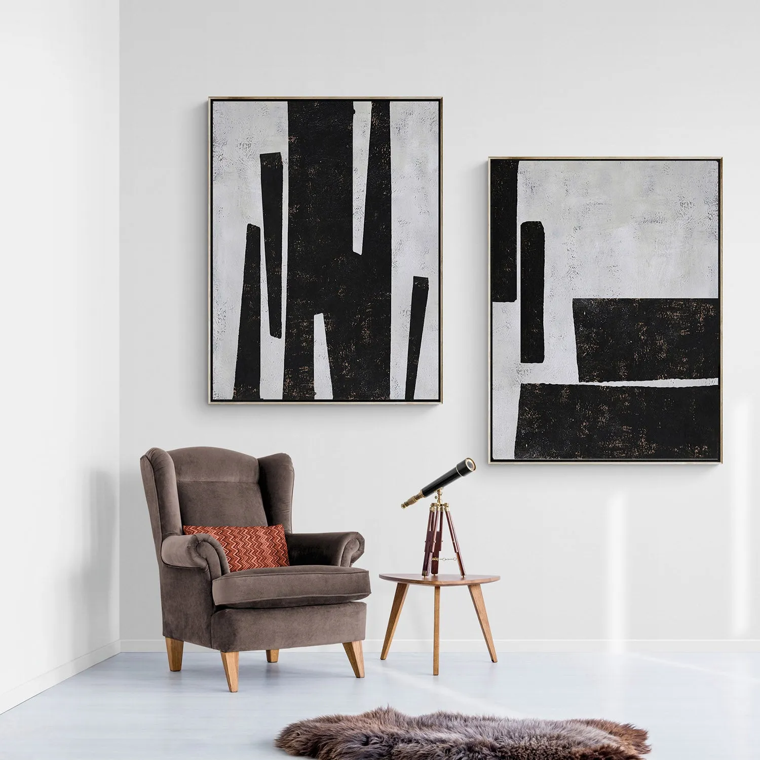 Set of 2 Minimalist Geometric Art P37