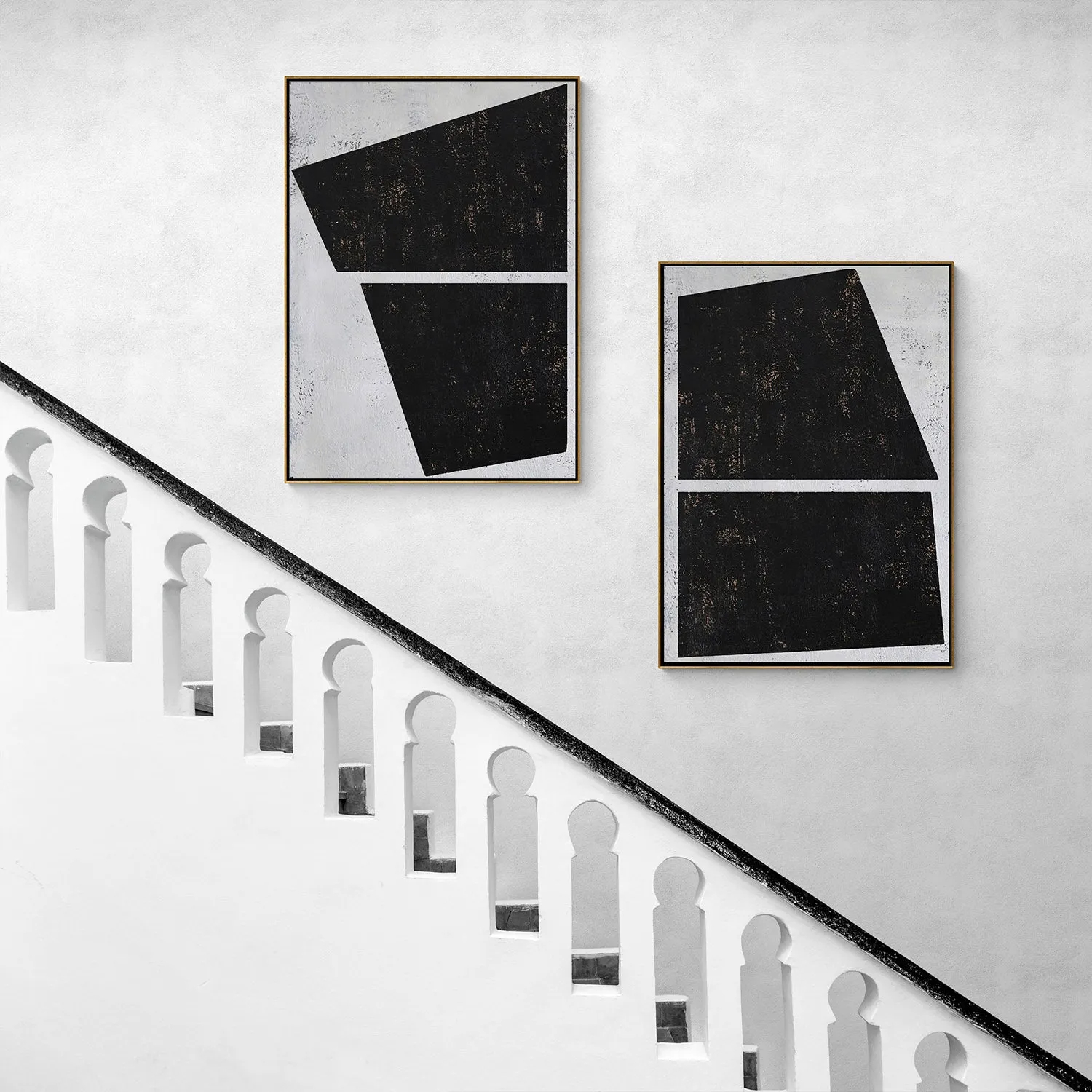 Set of 2 Minimalist Geometric Art P38
