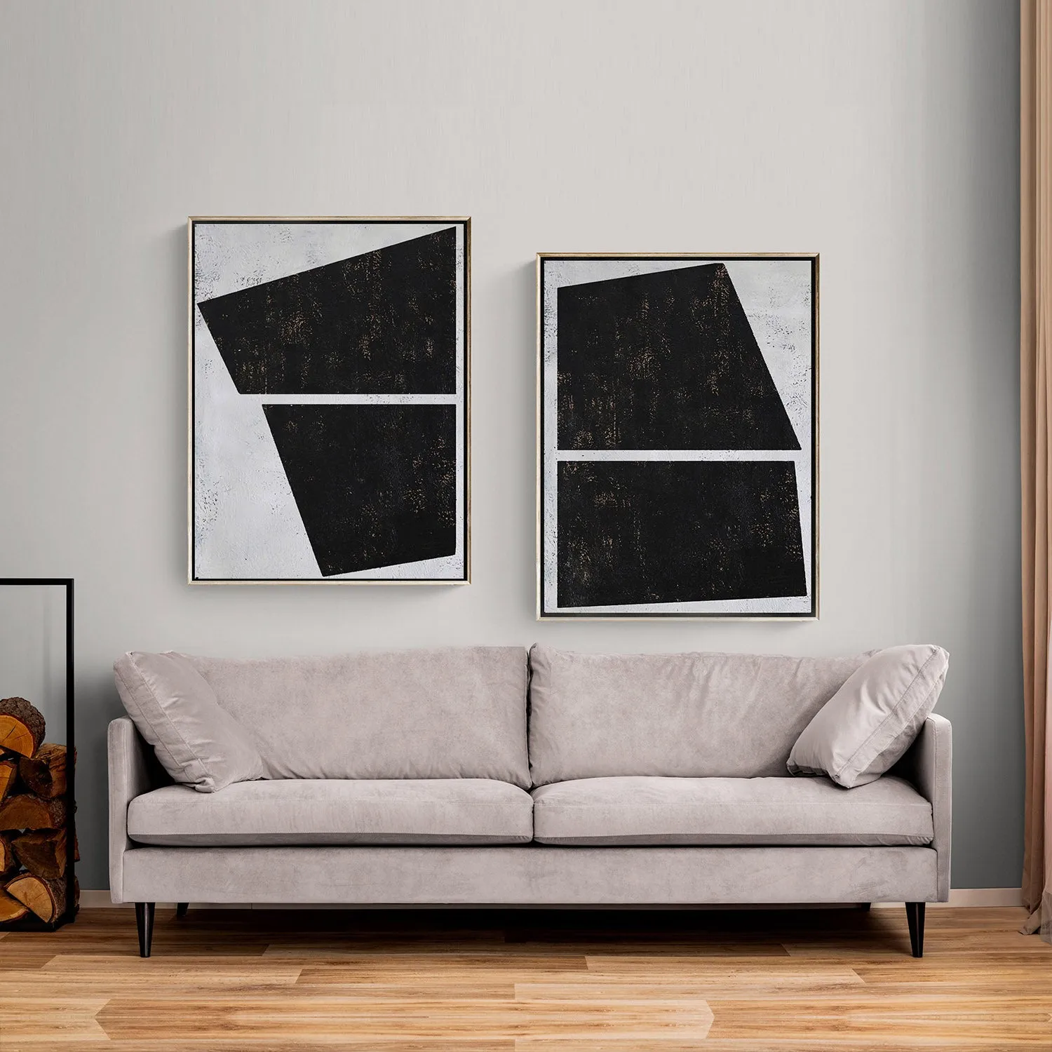 Set of 2 Minimalist Geometric Art P38