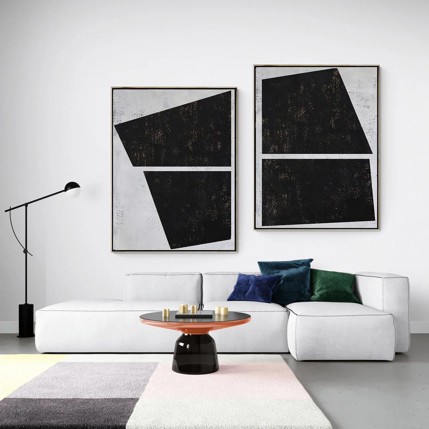 Set of 2 Minimalist Geometric Art P38