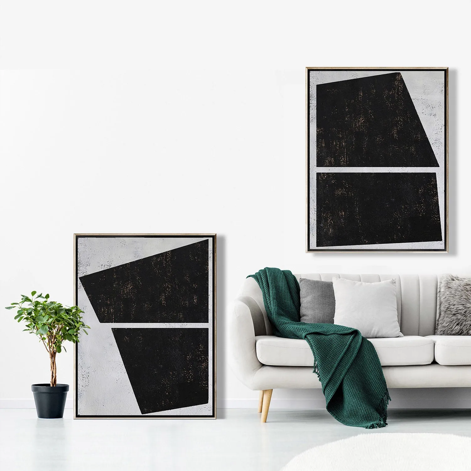 Set of 2 Minimalist Geometric Art P38