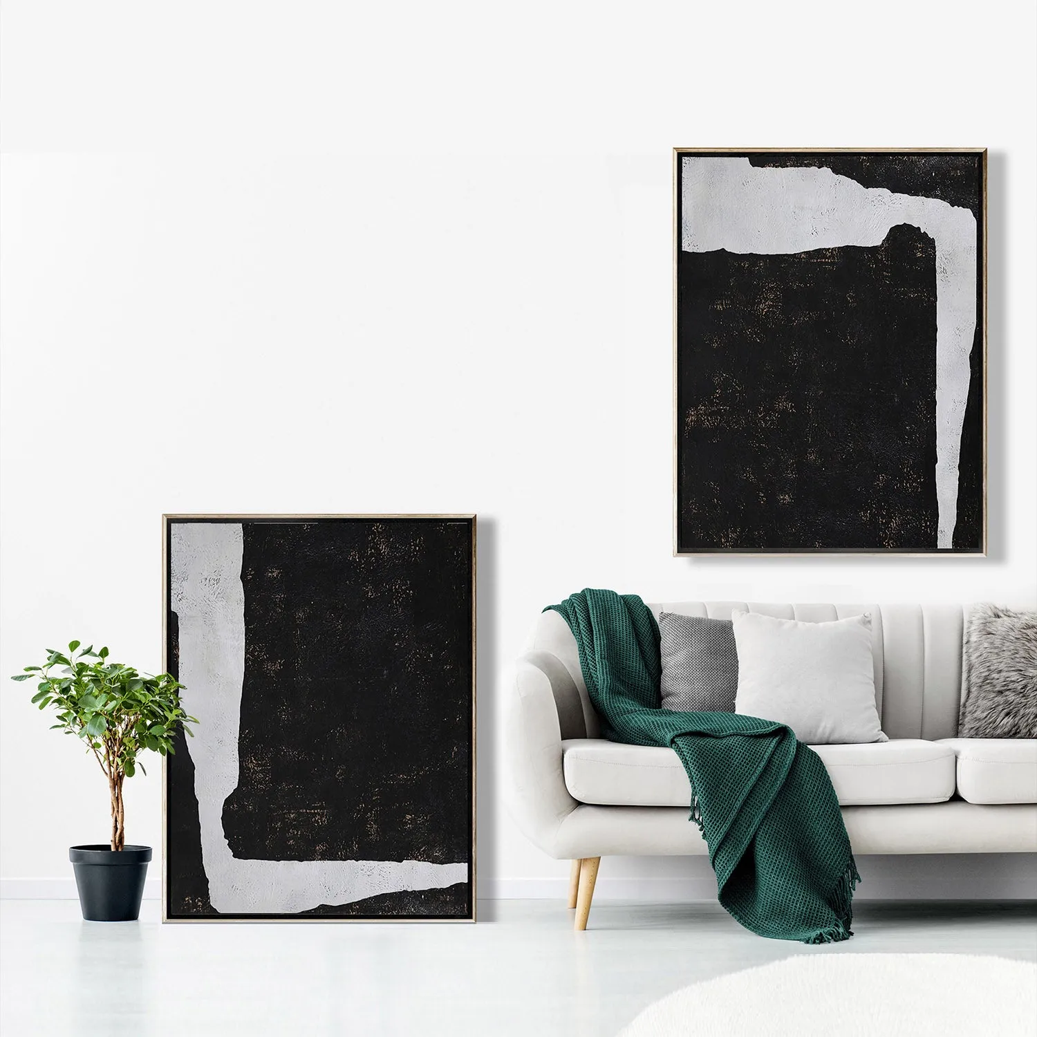Set of 2 Minimalist Geometric Art P49