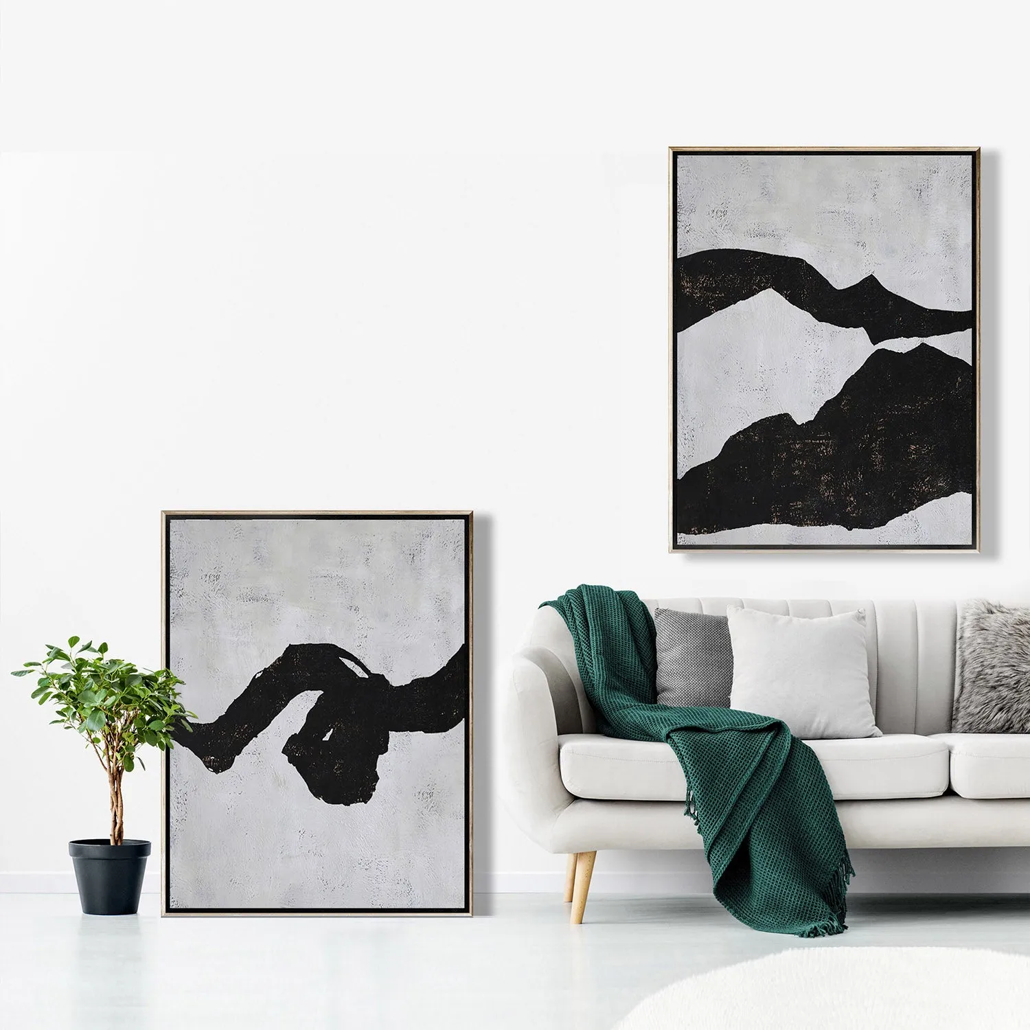 Set of 2 Minimalist Landscape Painting P91