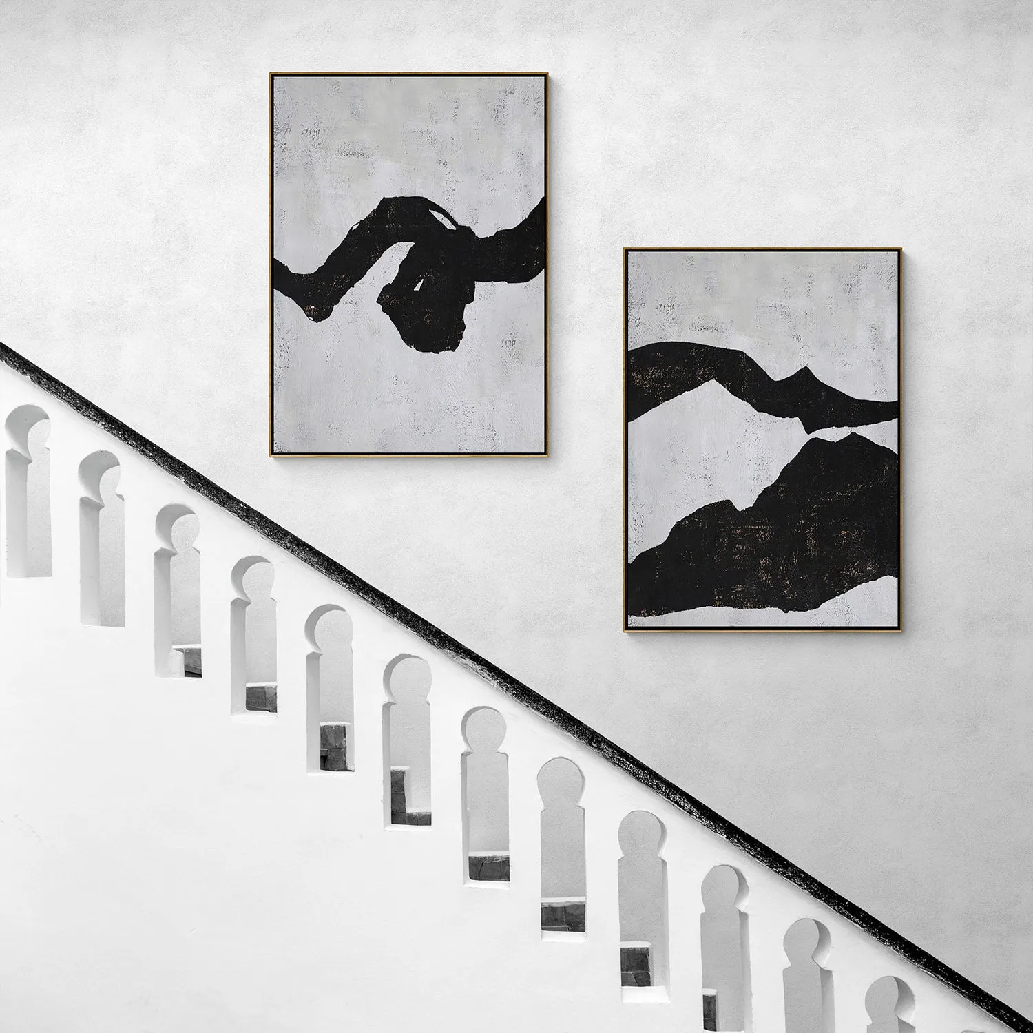 Set of 2 Minimalist Landscape Painting P91