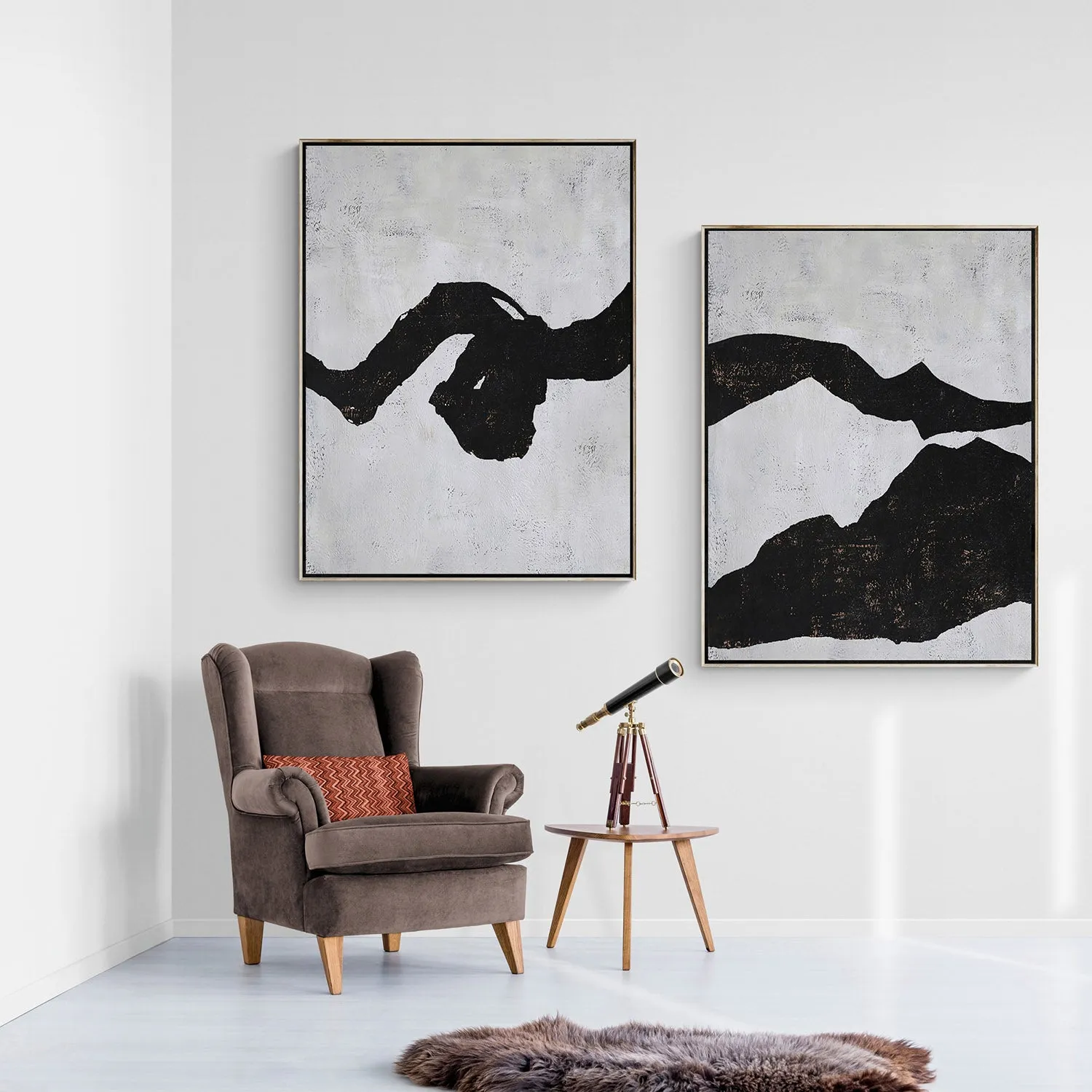 Set of 2 Minimalist Landscape Painting P91