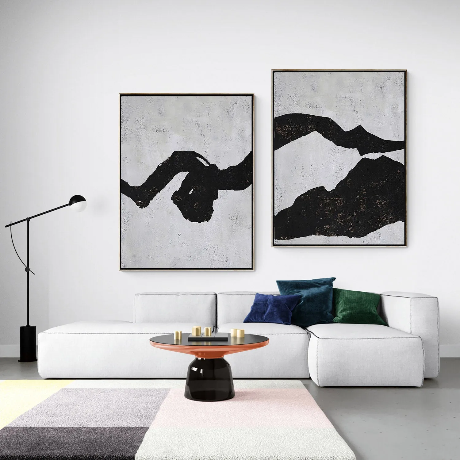 Set of 2 Minimalist Landscape Painting P91