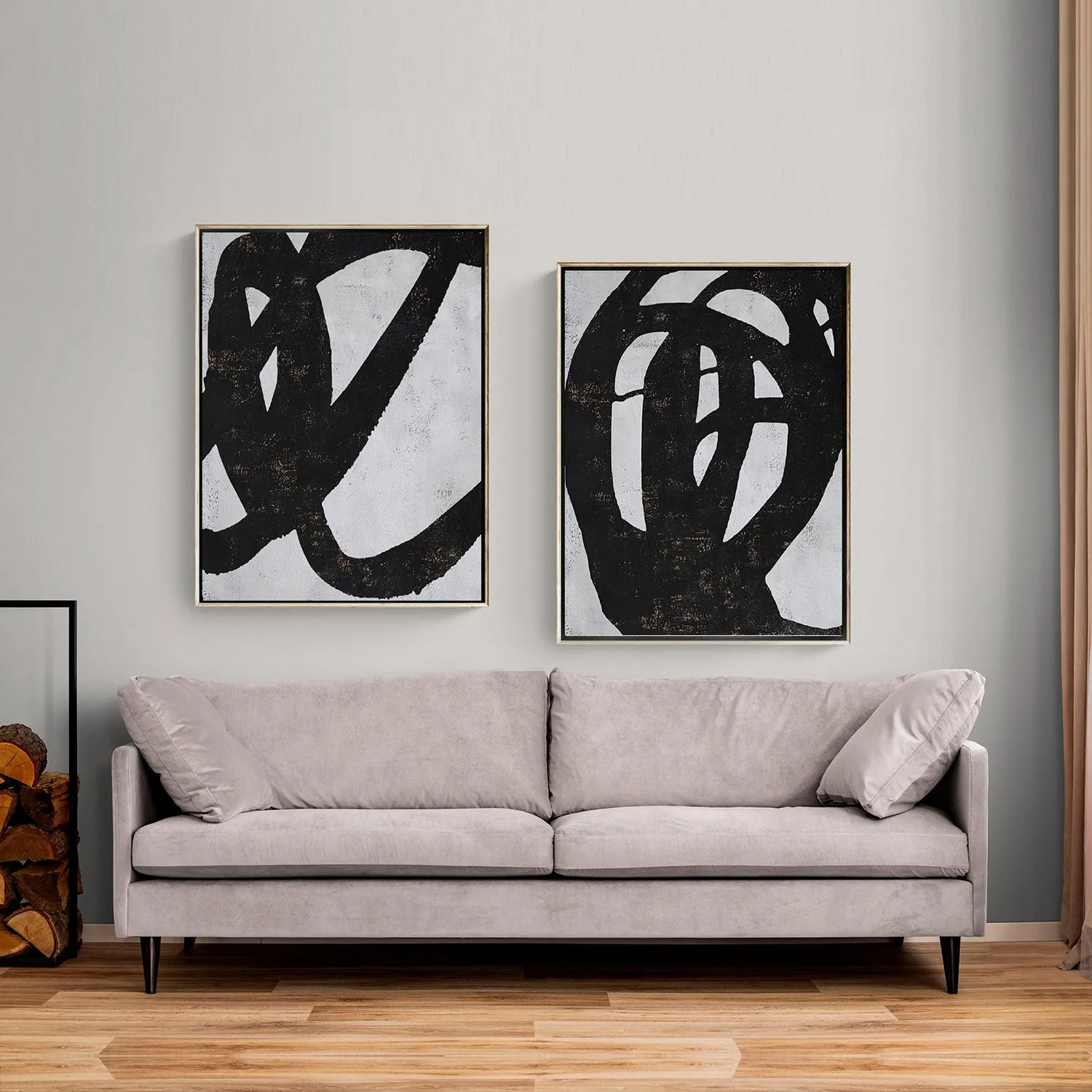 Set of 2 Minimalist Minimalist Abstract Painting P61