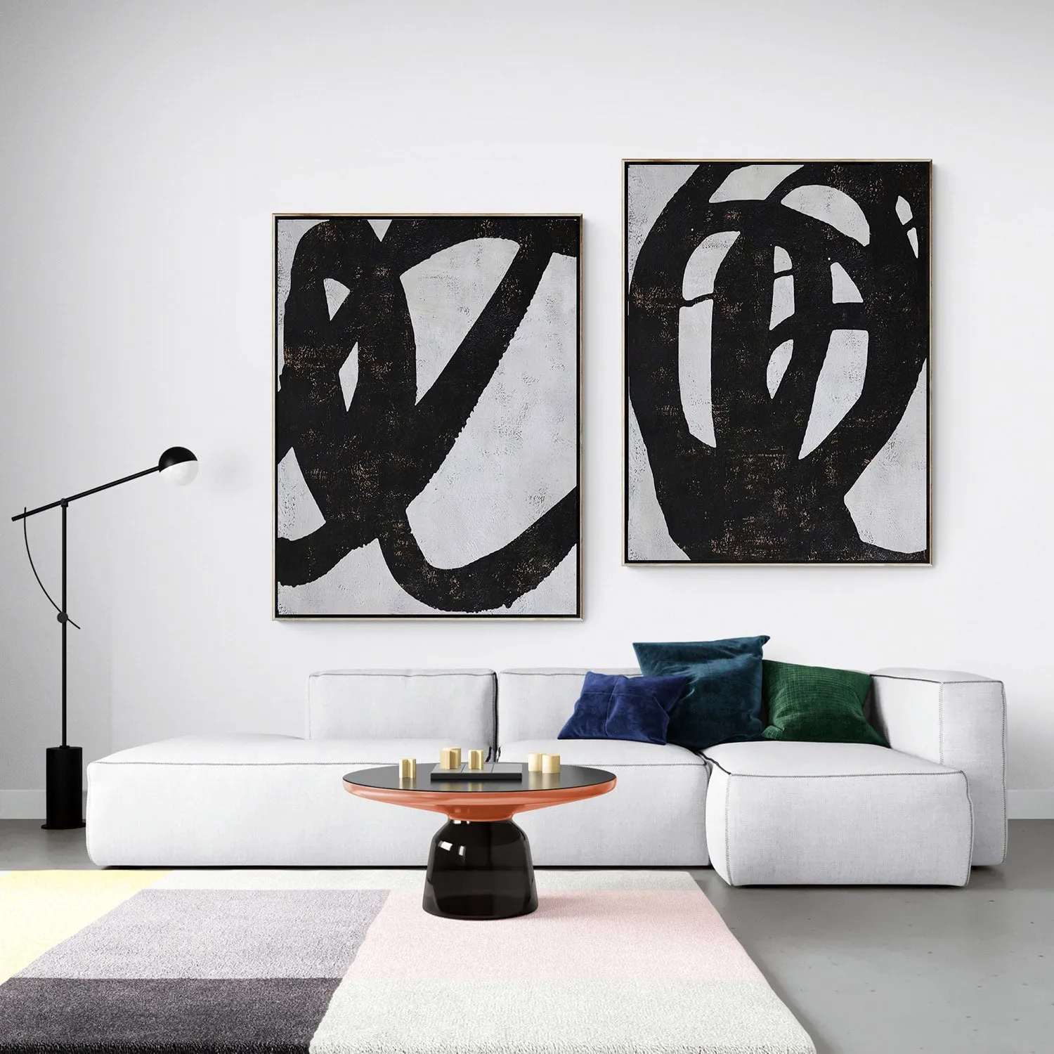 Set of 2 Minimalist Minimalist Abstract Painting P61