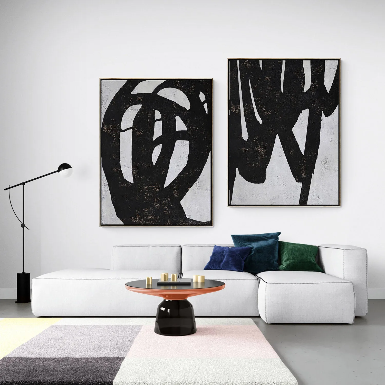 Set of 2 Minimalist Minimalist Abstract Painting P62
