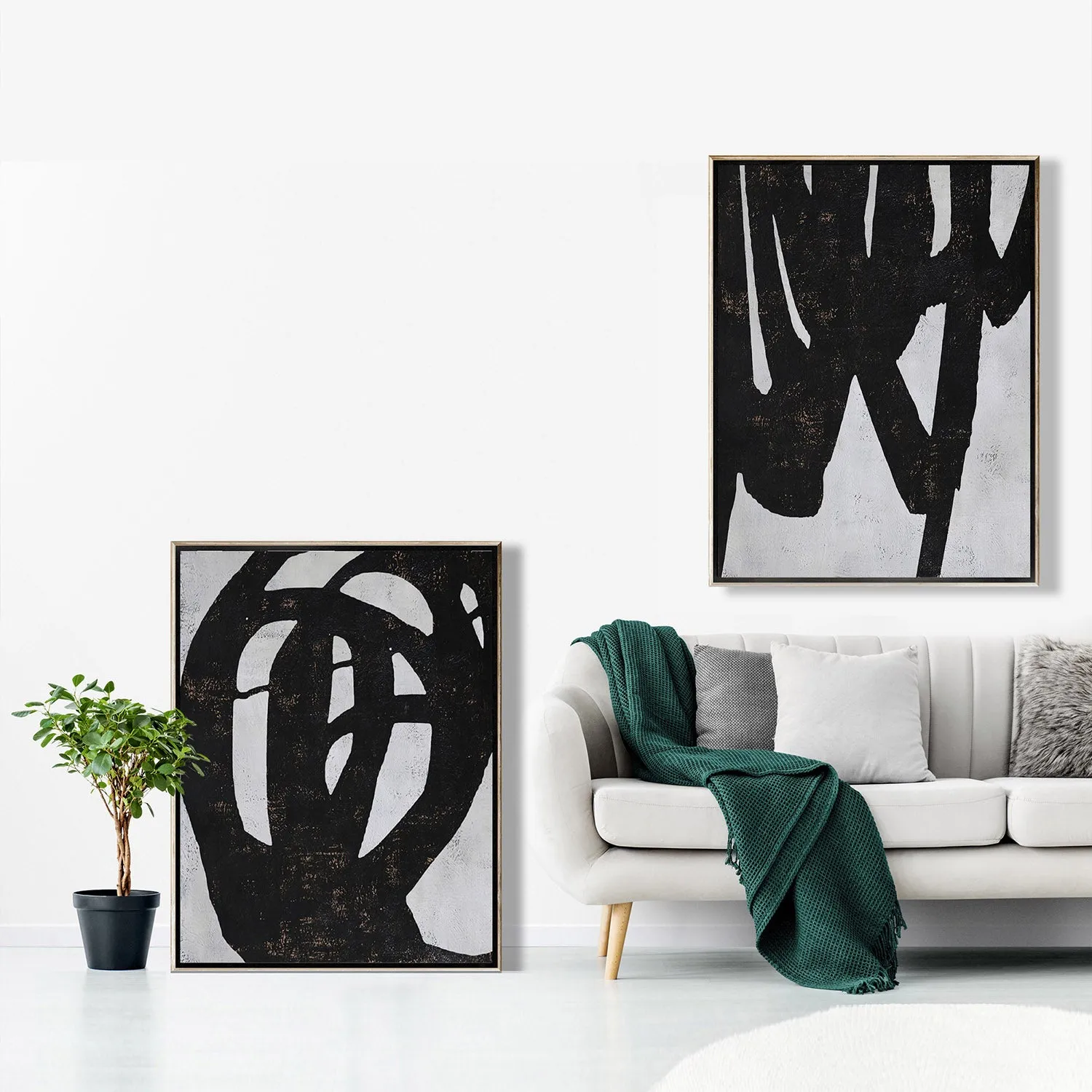 Set of 2 Minimalist Minimalist Abstract Painting P62