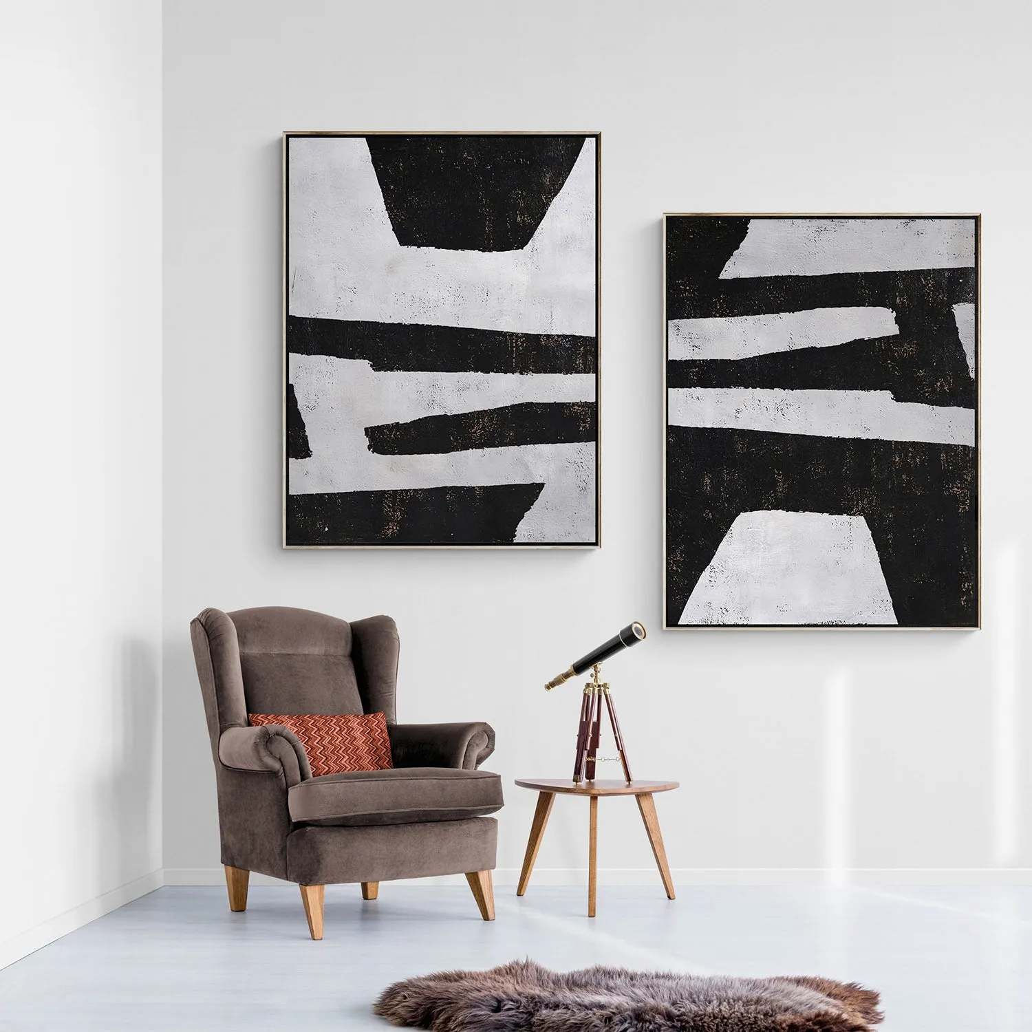 Set of 2 Minimalist Painting P22