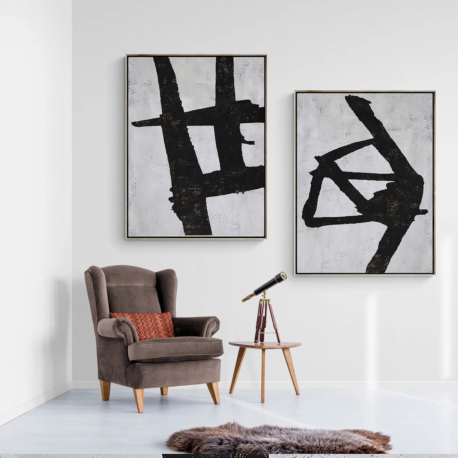 Set of 2 Minimalist Painting P53