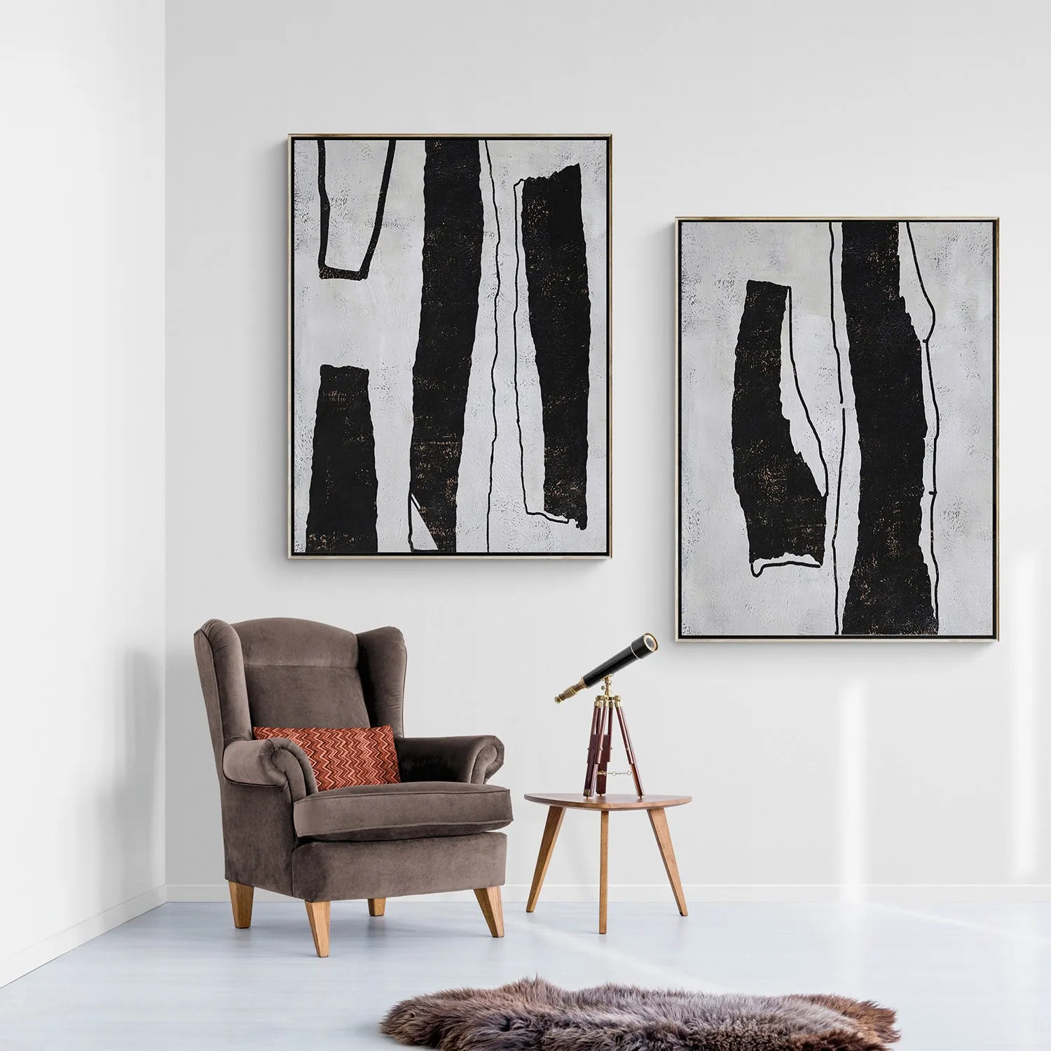 Set of 2 Minimalist Painting P71