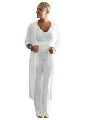 Shanti - White Wide Leg Pants - TN-152