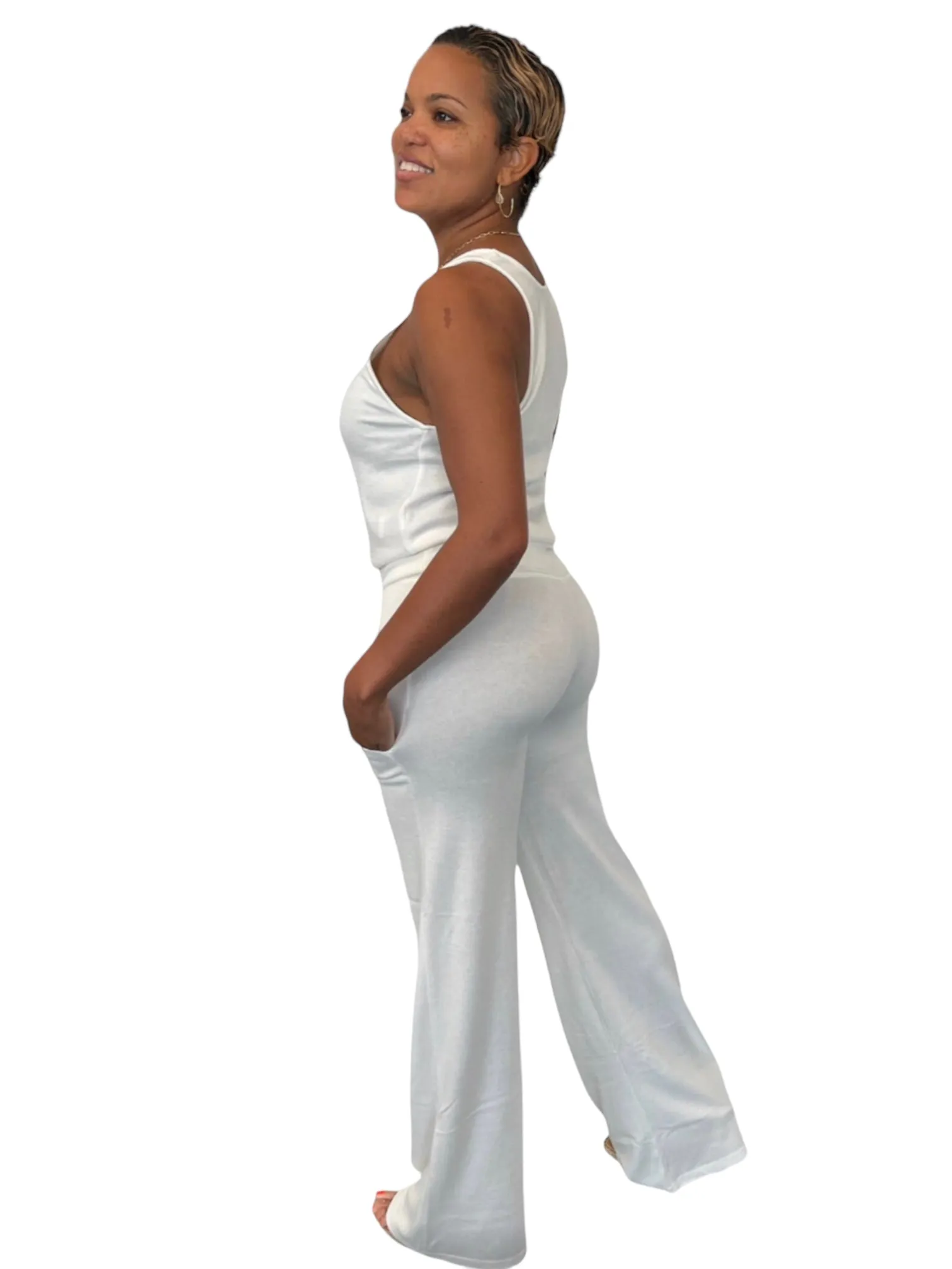 Shanti - White Wide Leg Pants - TN-152