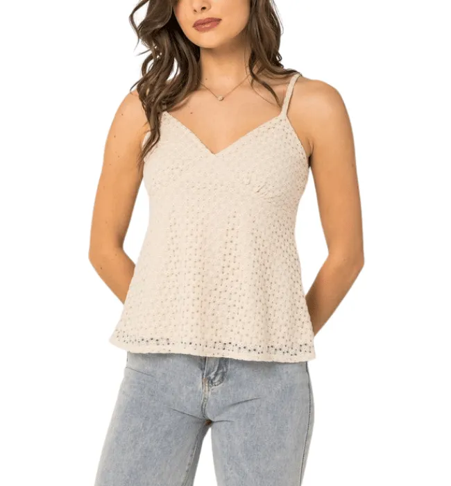 Sheri Cream Eyelet Top