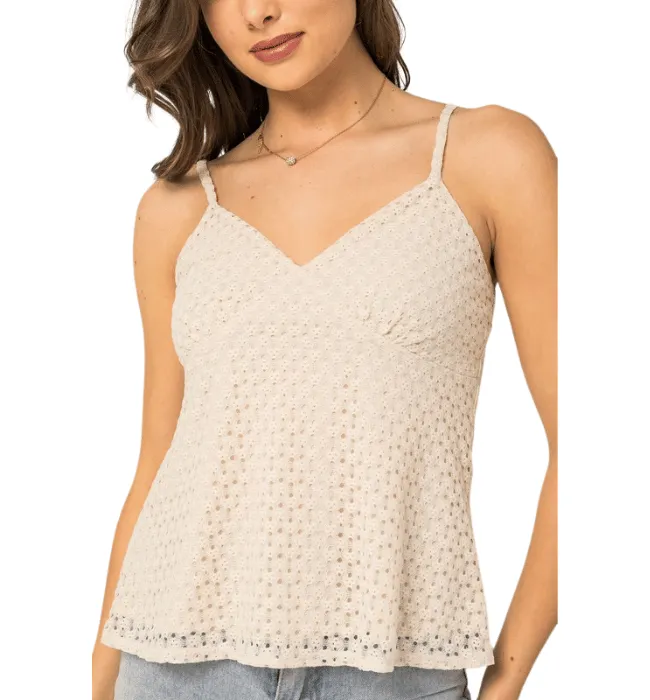 Sheri Cream Eyelet Top