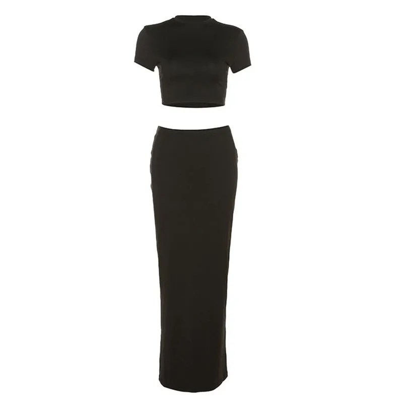 Short Sleeve Tee and Maxi Skirt Set
