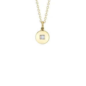 Shy Creation Disc with Baguettes Necklace
