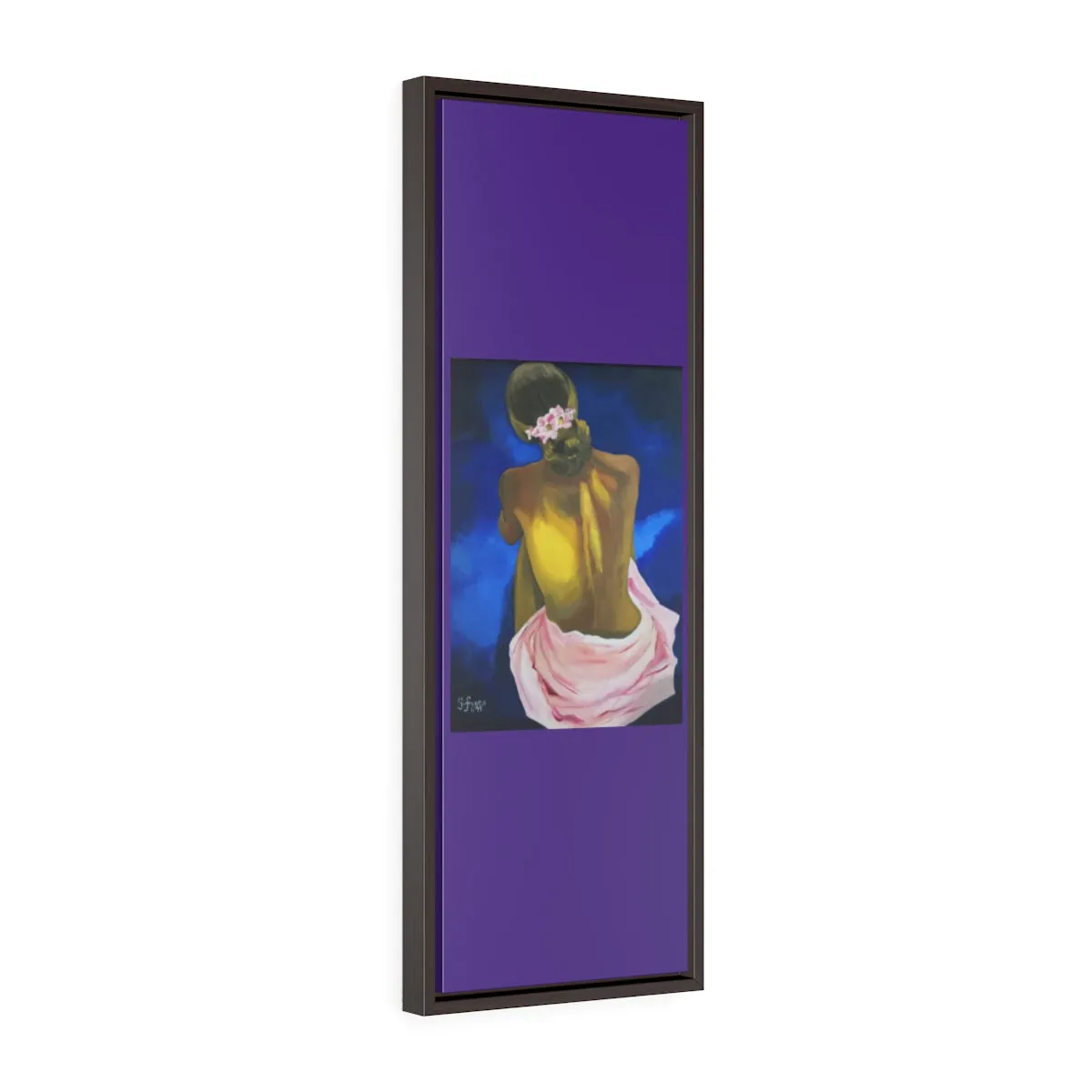 Sitting Woman by Gina Vertical Framed Premium Gallery Wrap Canvas