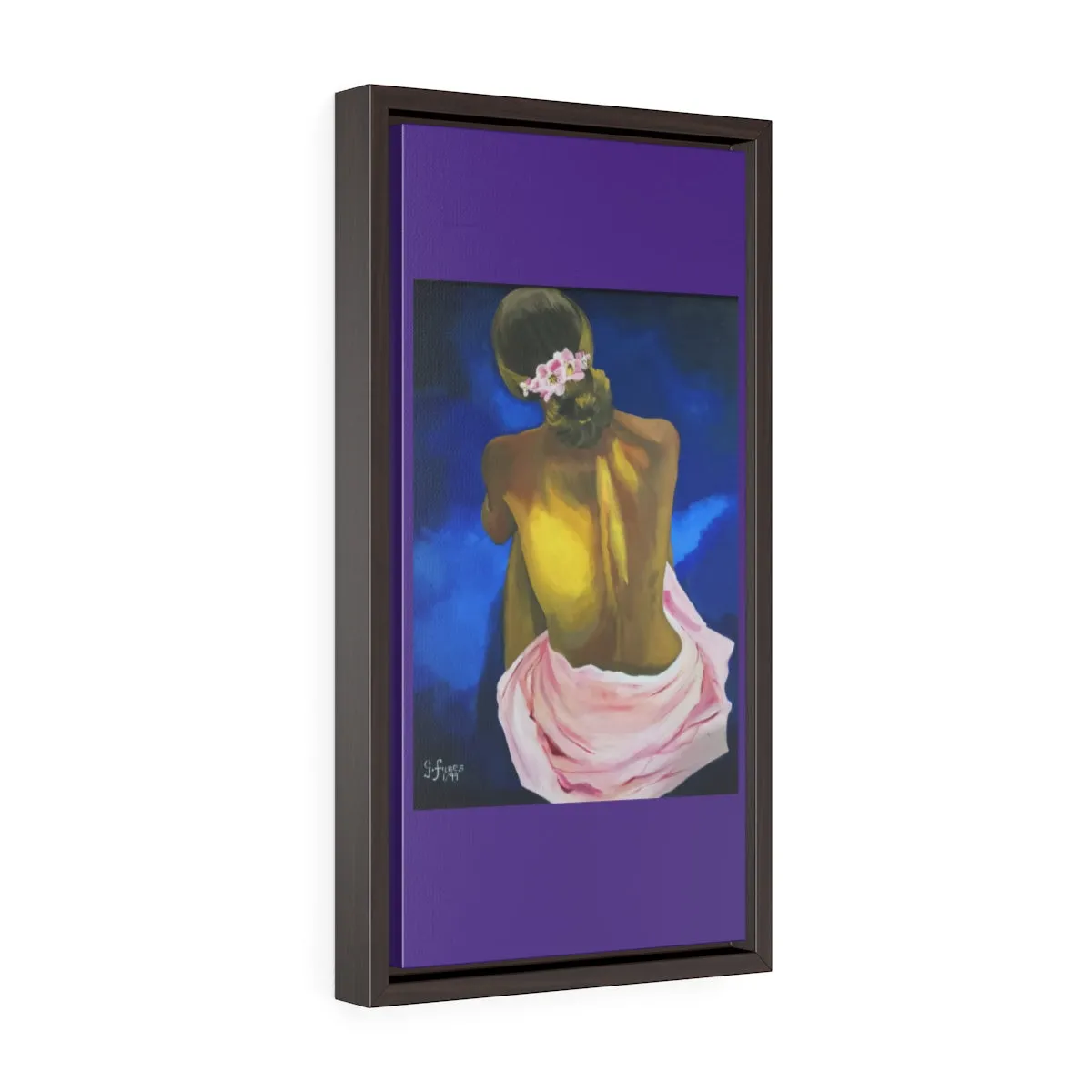 Sitting Woman by Gina Vertical Framed Premium Gallery Wrap Canvas