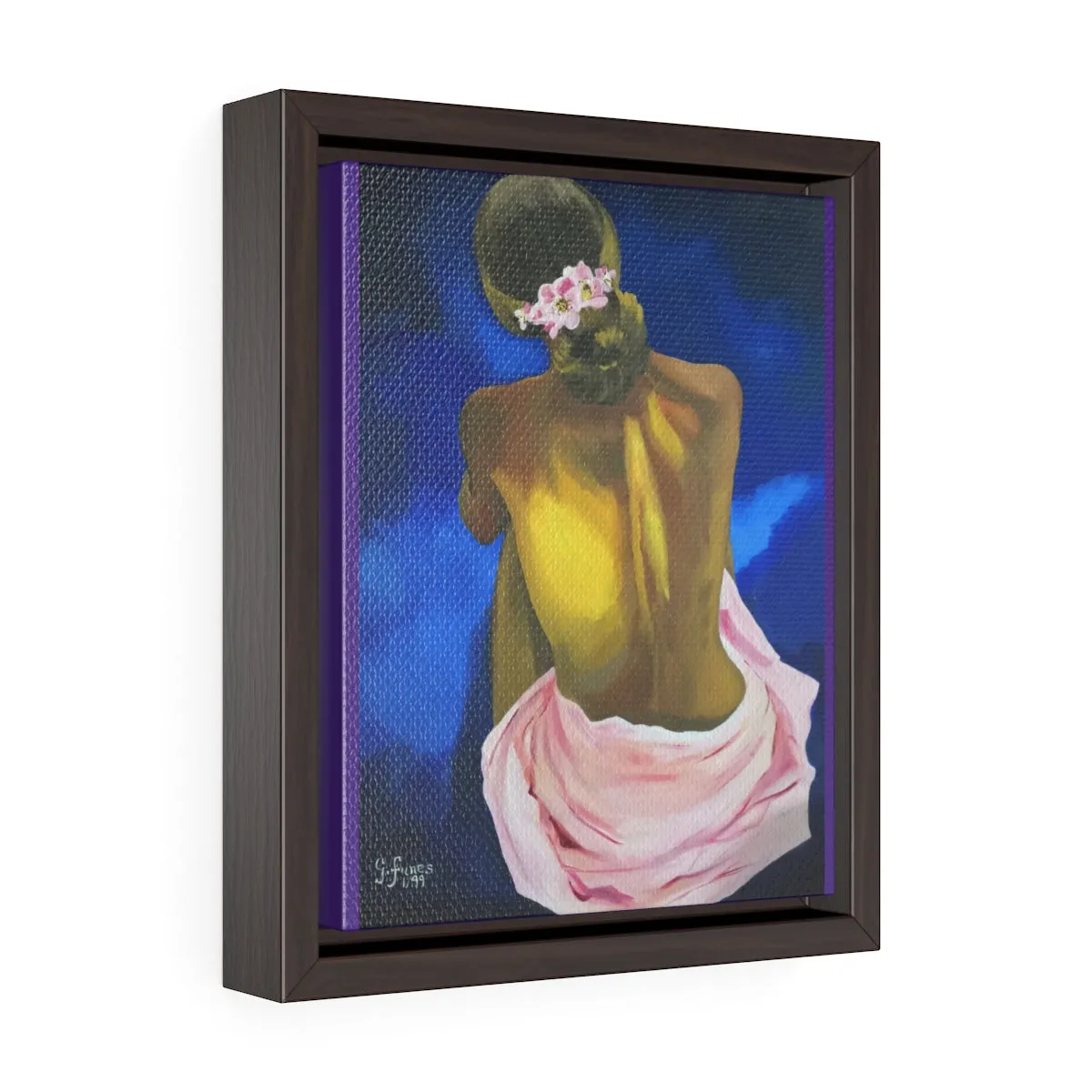 Sitting Woman by Gina Vertical Framed Premium Gallery Wrap Canvas