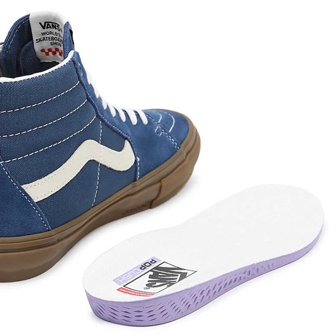 SKATE SK8-HI Shoes Suede Gum Dark Denim