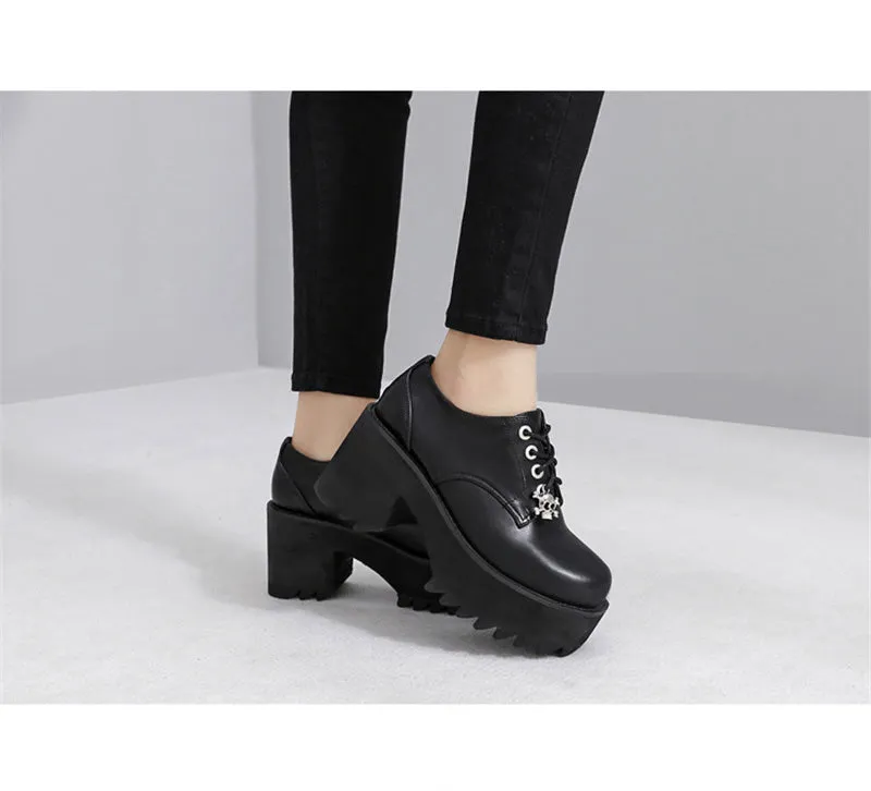 Skull Decorated Platform Shoes for Women
