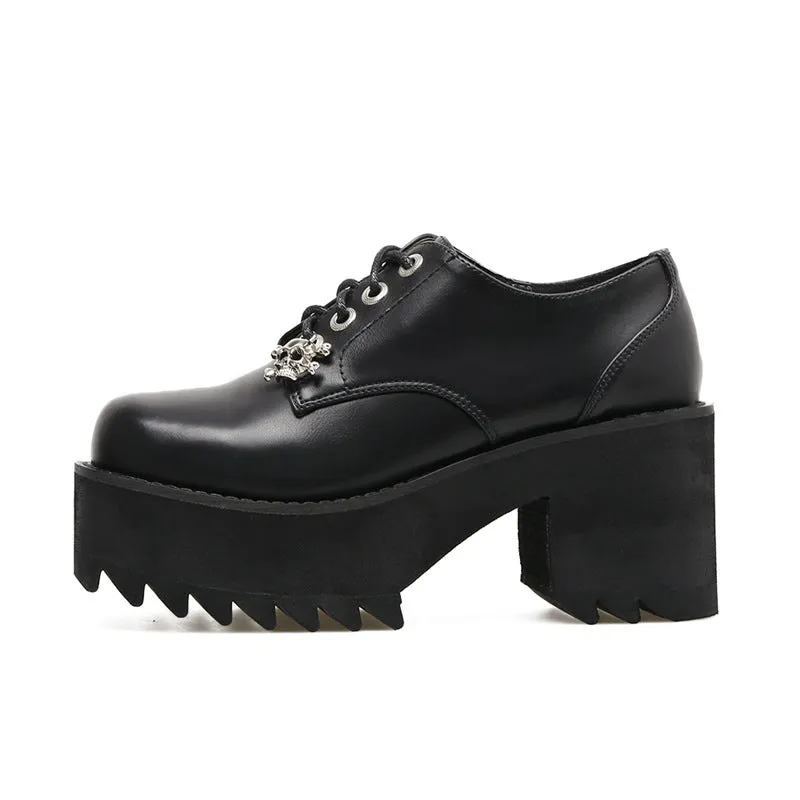 Skull Decorated Platform Shoes for Women