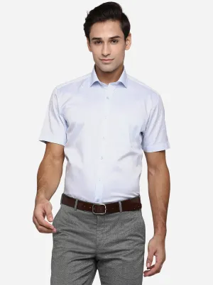 Sky Blue Checked Regular Fit Formal Shirt | JadeBlue