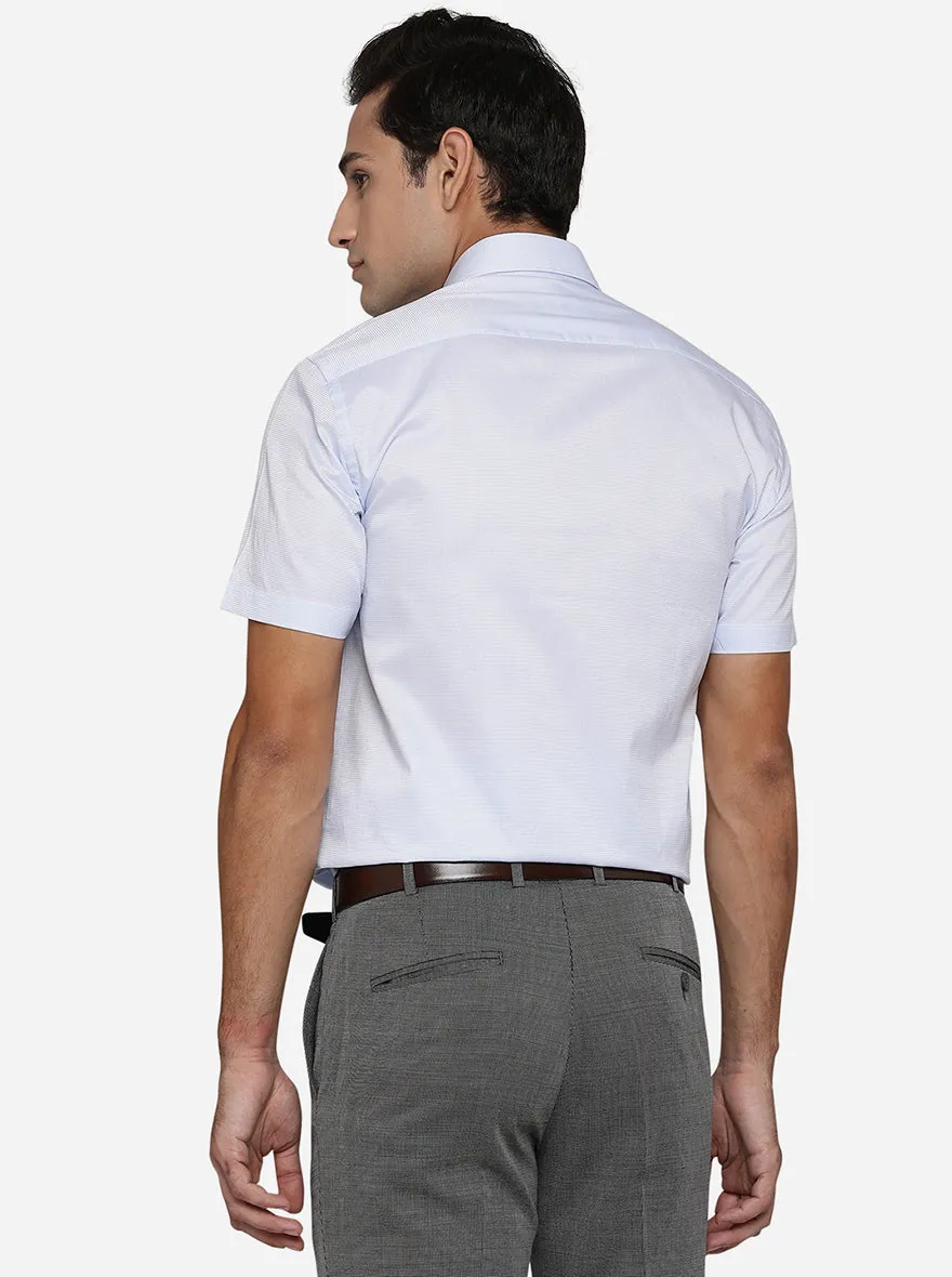 Sky Blue Checked Regular Fit Formal Shirt | JadeBlue