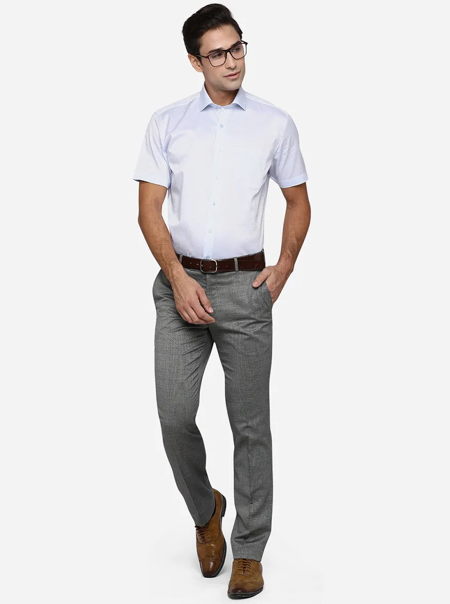 Sky Blue Checked Regular Fit Formal Shirt | JadeBlue